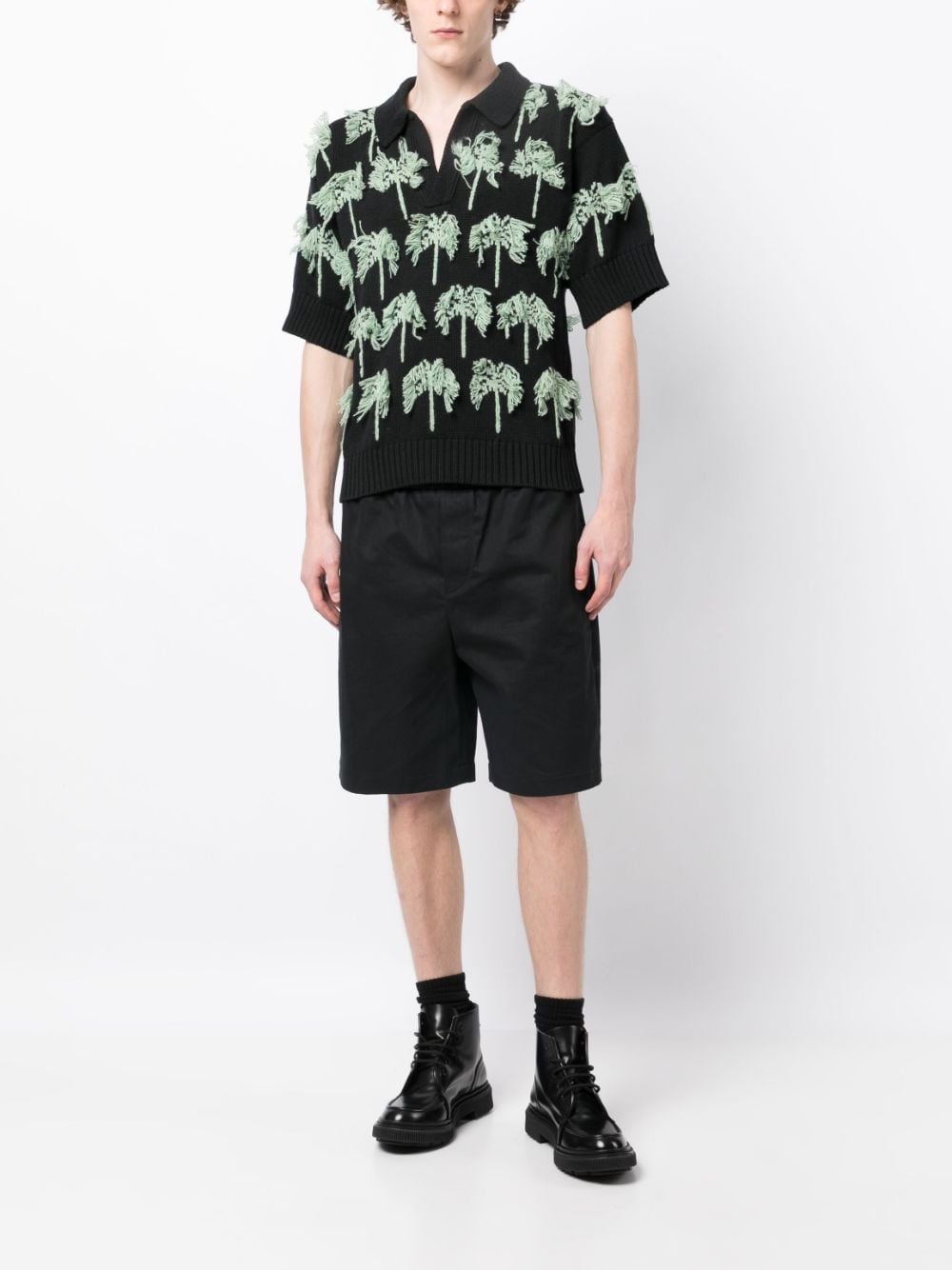 palm-tree knitted polo shirt - 2