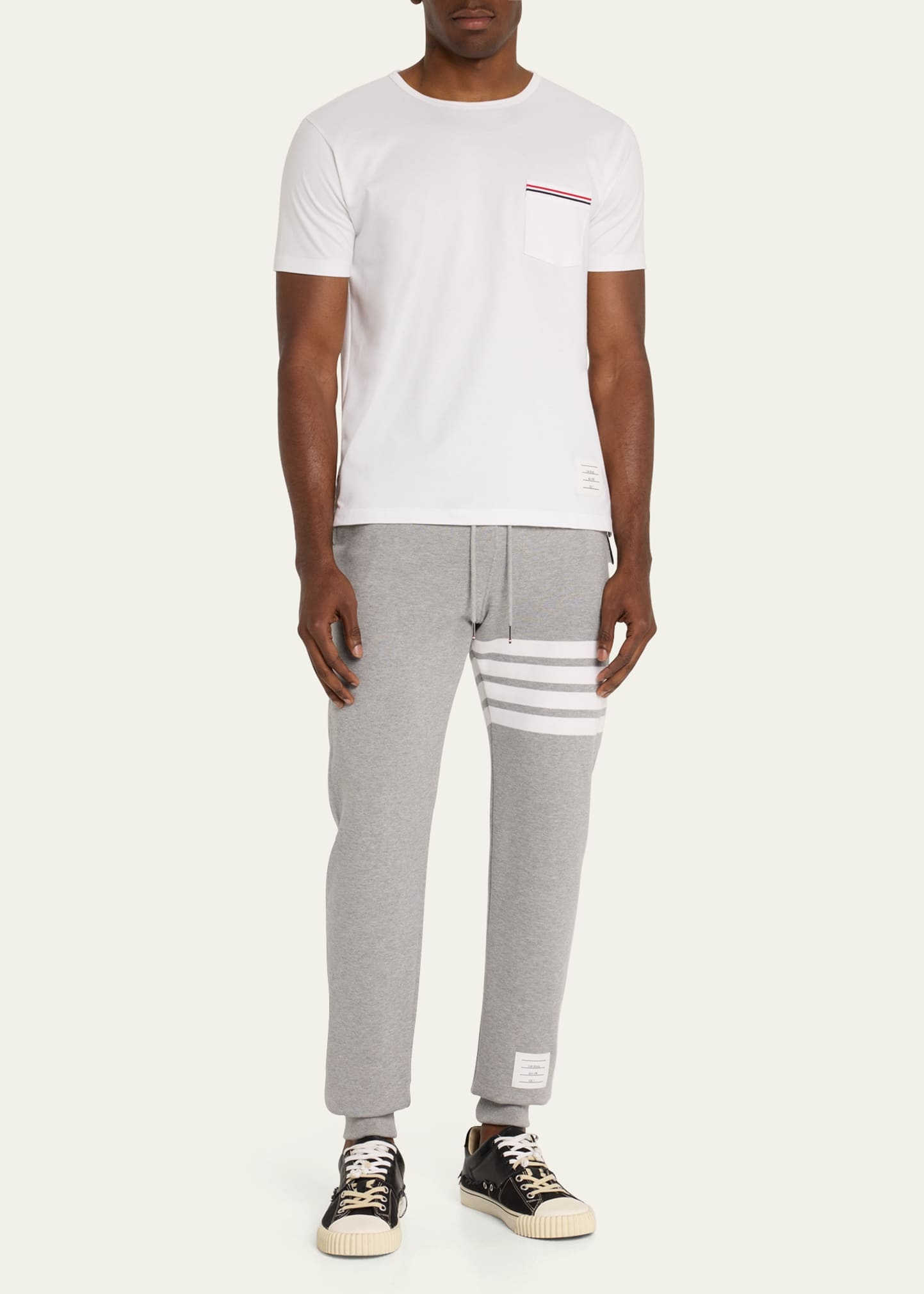 Men's Classic Drawstring Sweatpants with Stripe Detail - 2