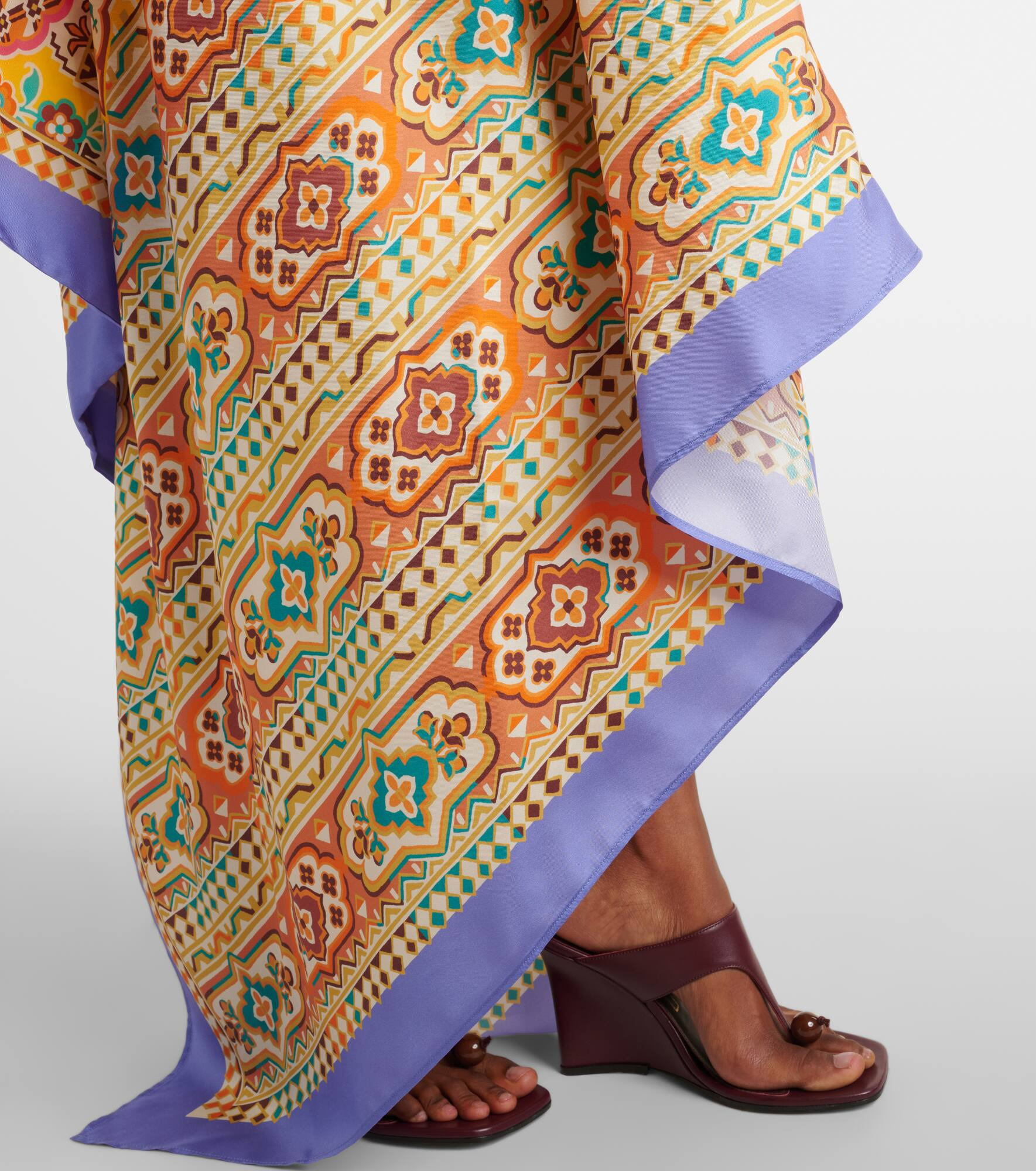 Printed silk midi dress - 5