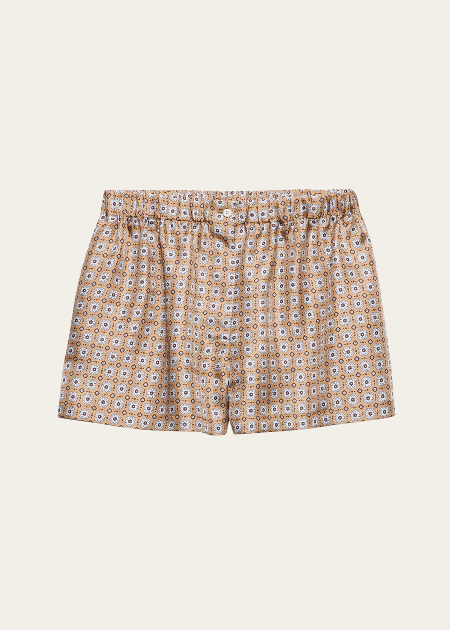 Floral Silk Twill Shorts - 1