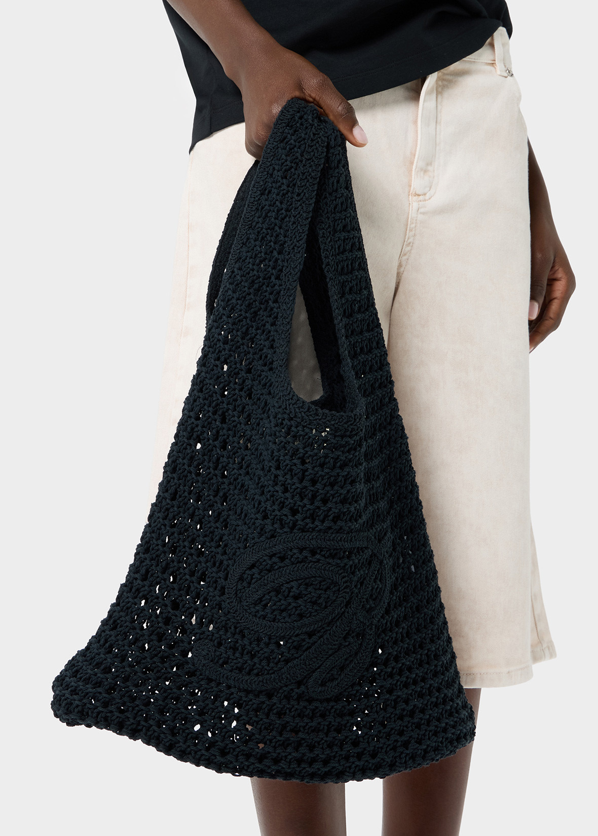 KNIT SHOPPER BAG WITH B MONOGRAM - 2