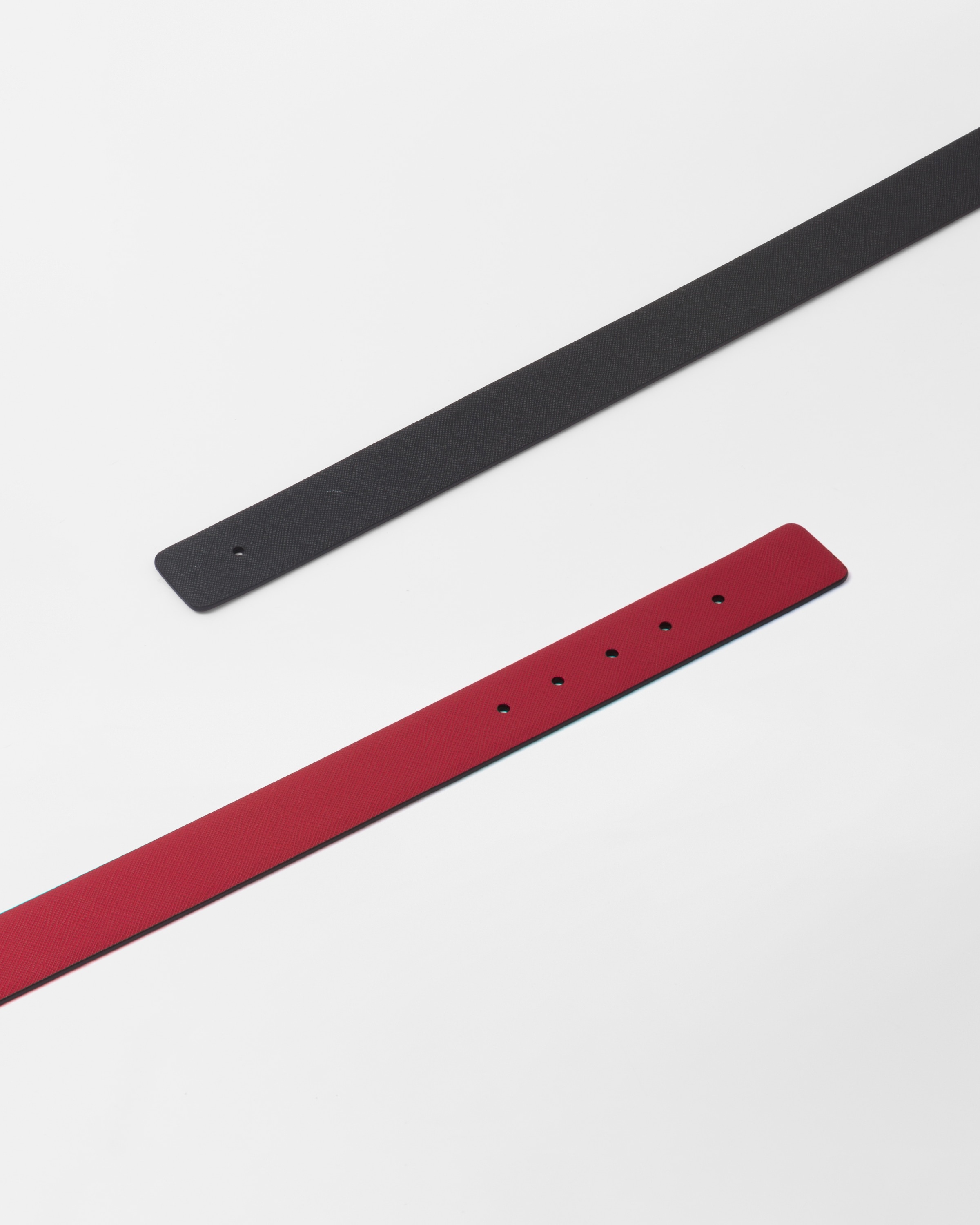 Reversible Saffiano leather belt strap - 4