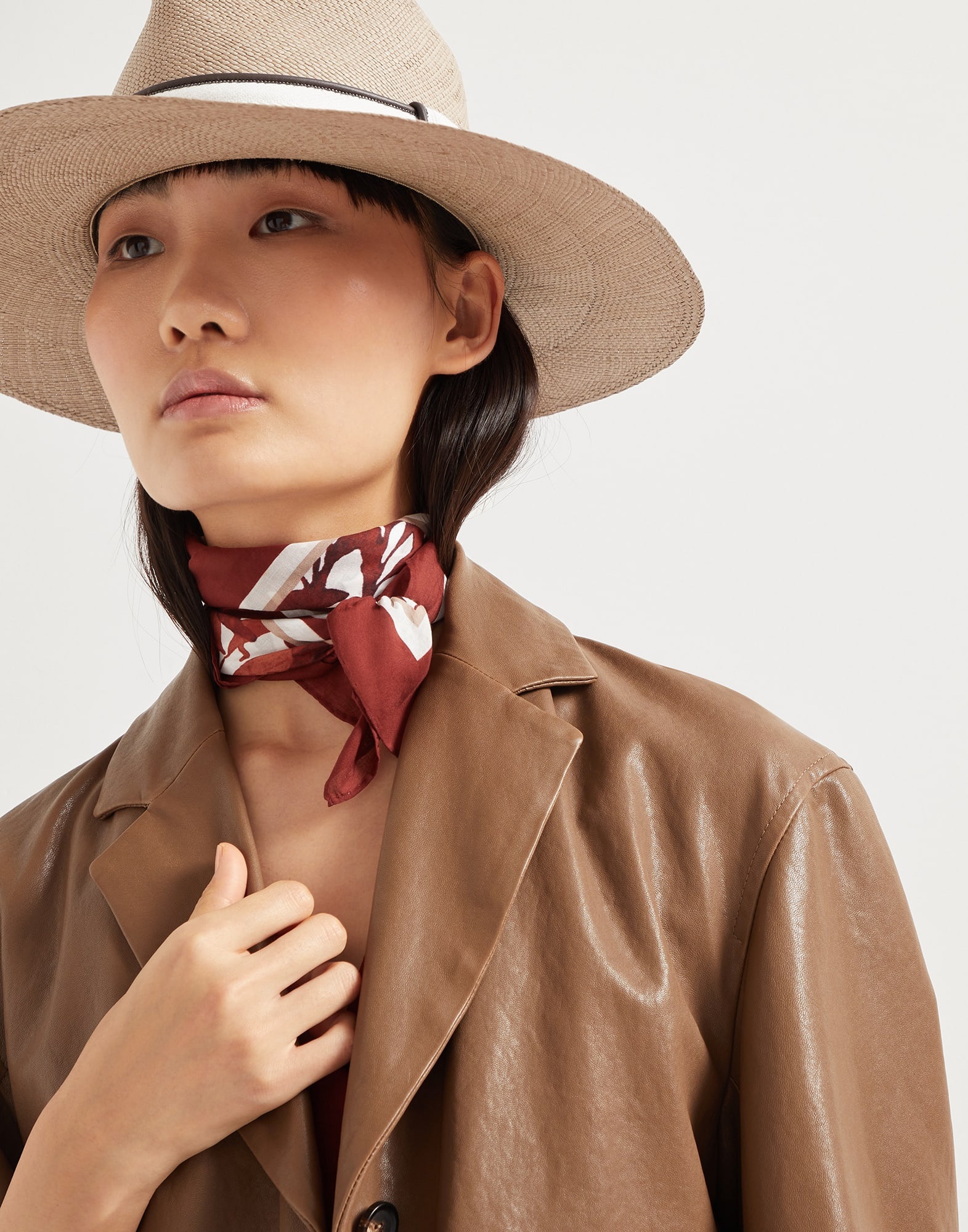Herbarium print cotton foulard - 4