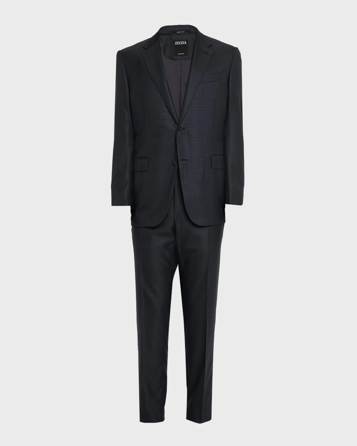 Men's Wool Woven Plaid Two-Piece Suit - 1