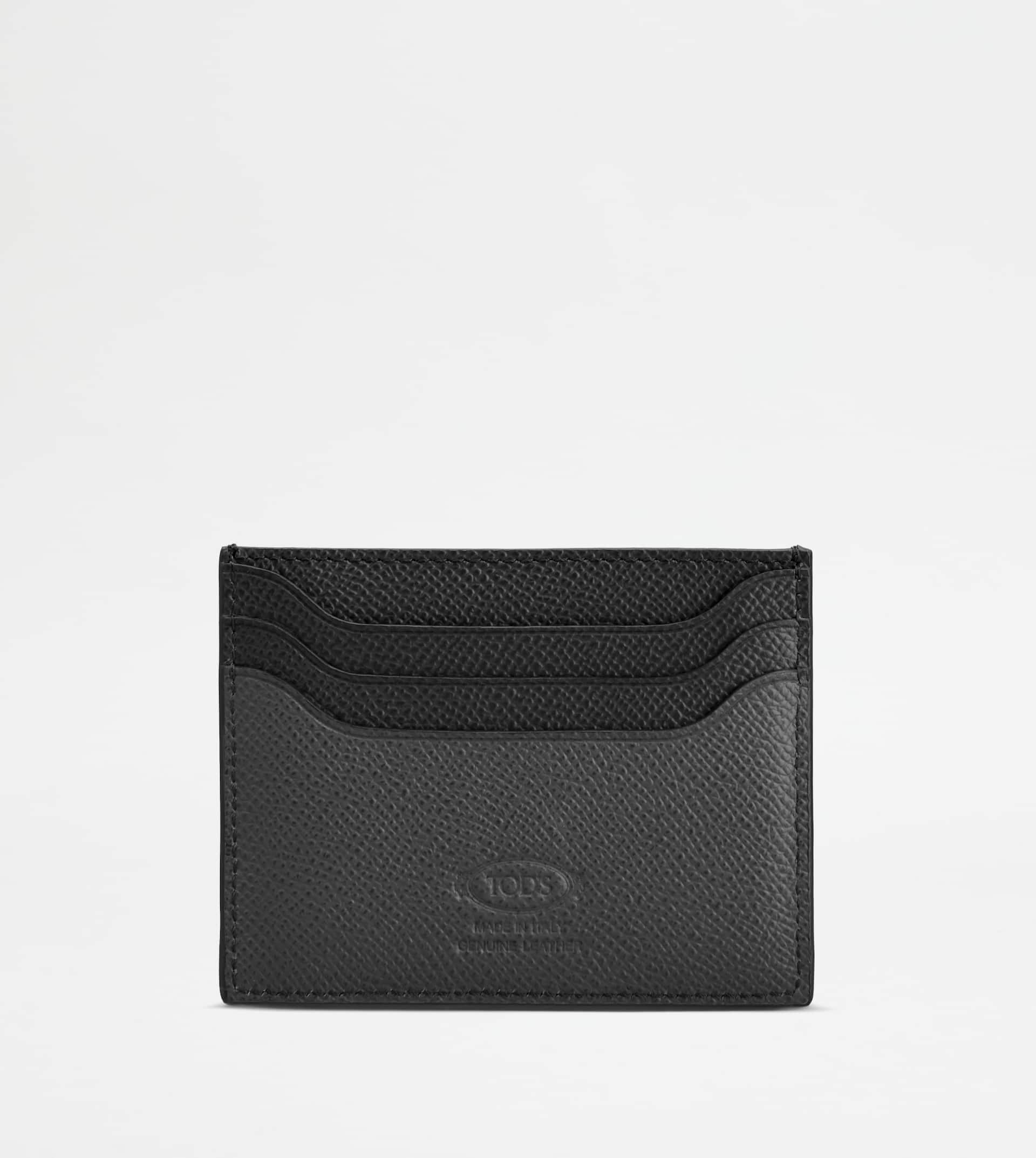 CARD HOLDER IN LEATHER - GREY, BLACK - 2