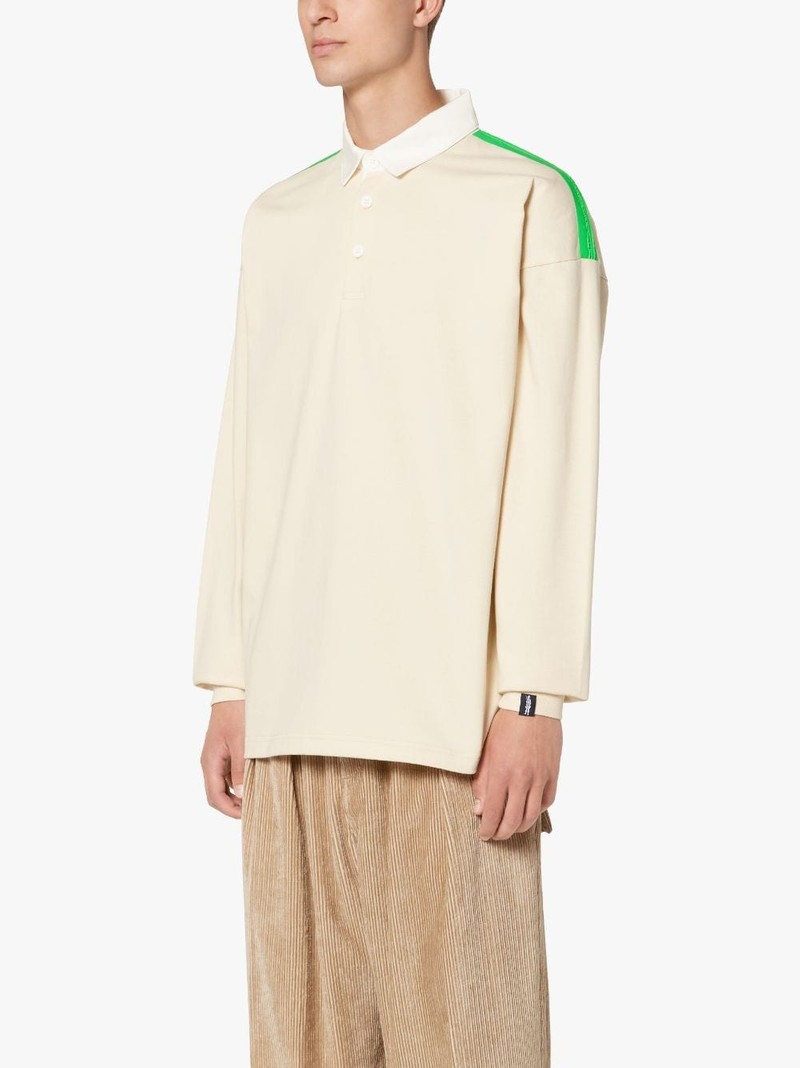 BONE WHITE X GREEN COTTON RUGBY SHIRT | GJM-201 3