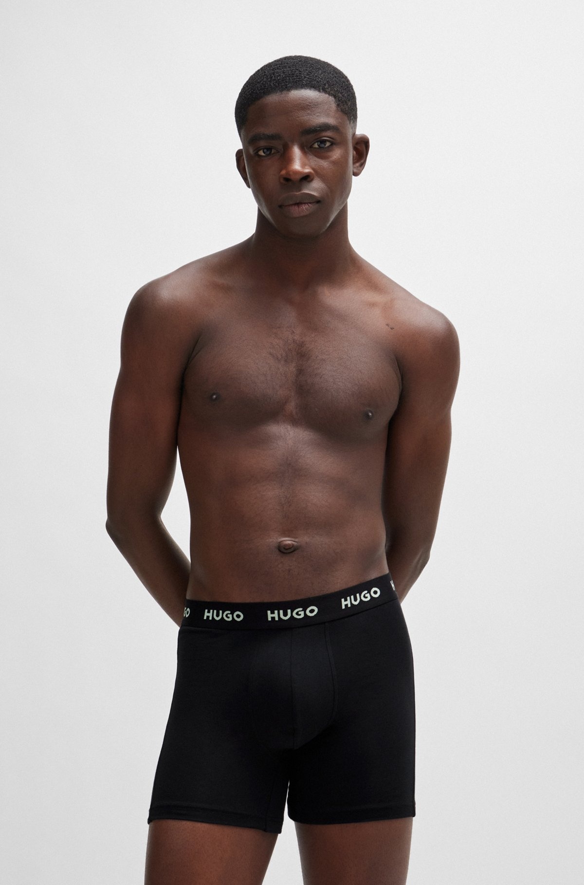 THREE-PACK OF STRETCH-COTTON BOXER BRIEFS WITH LOGOS - 6