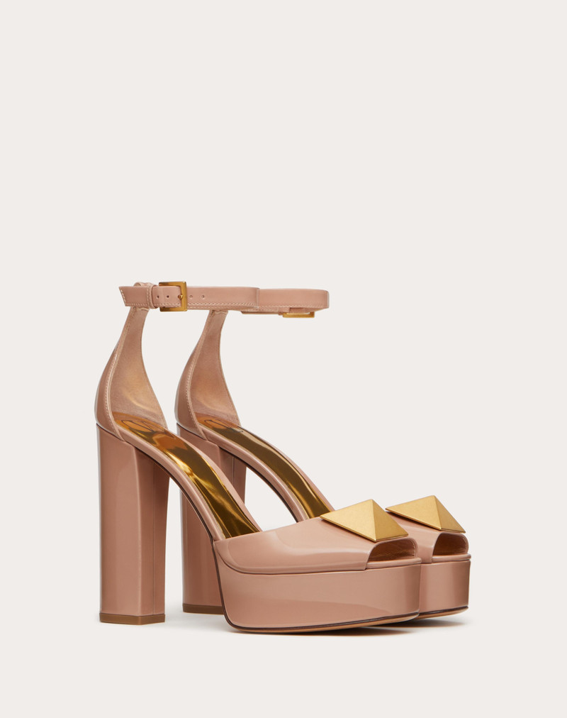 OPEN TOE PUMP WITH ONE STUD PLATFORM IN PATENT LEATHER 120 MM 2