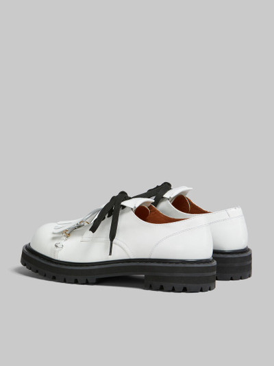 Marni WHITE LEATHER DERBY SHOE WITH MAXI FRINGE outlook