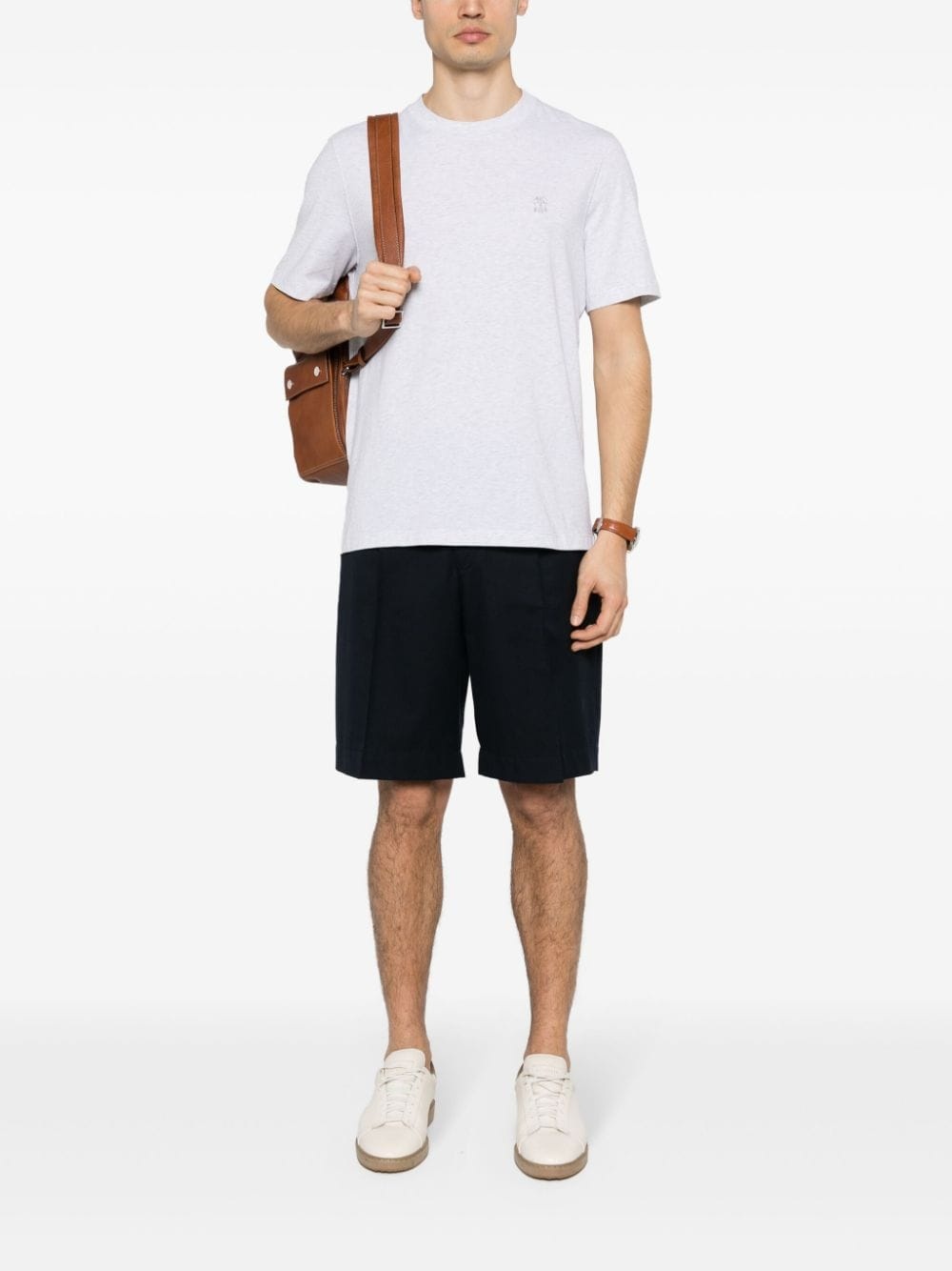 logo-embroidered cotton T-shirt - 2