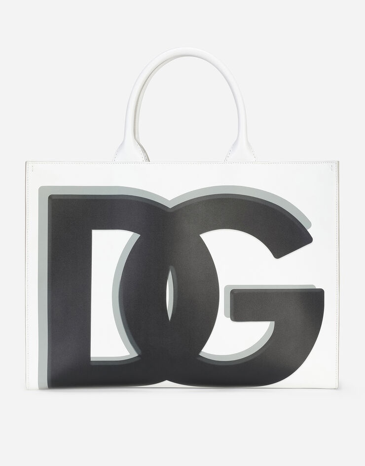 Large calfskin DG Daily shopper with DG logo print - 1