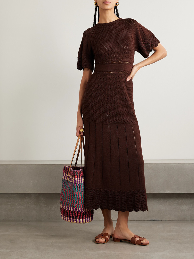 ERES Imaginaire Pointelle-knit Cotton-blend Maxi Dress outlook