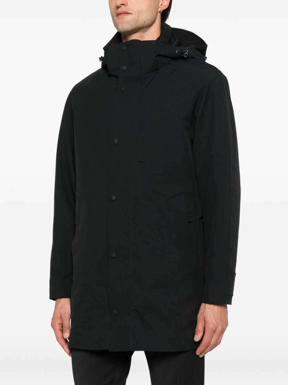 hooded snap-fastening jacket - 3