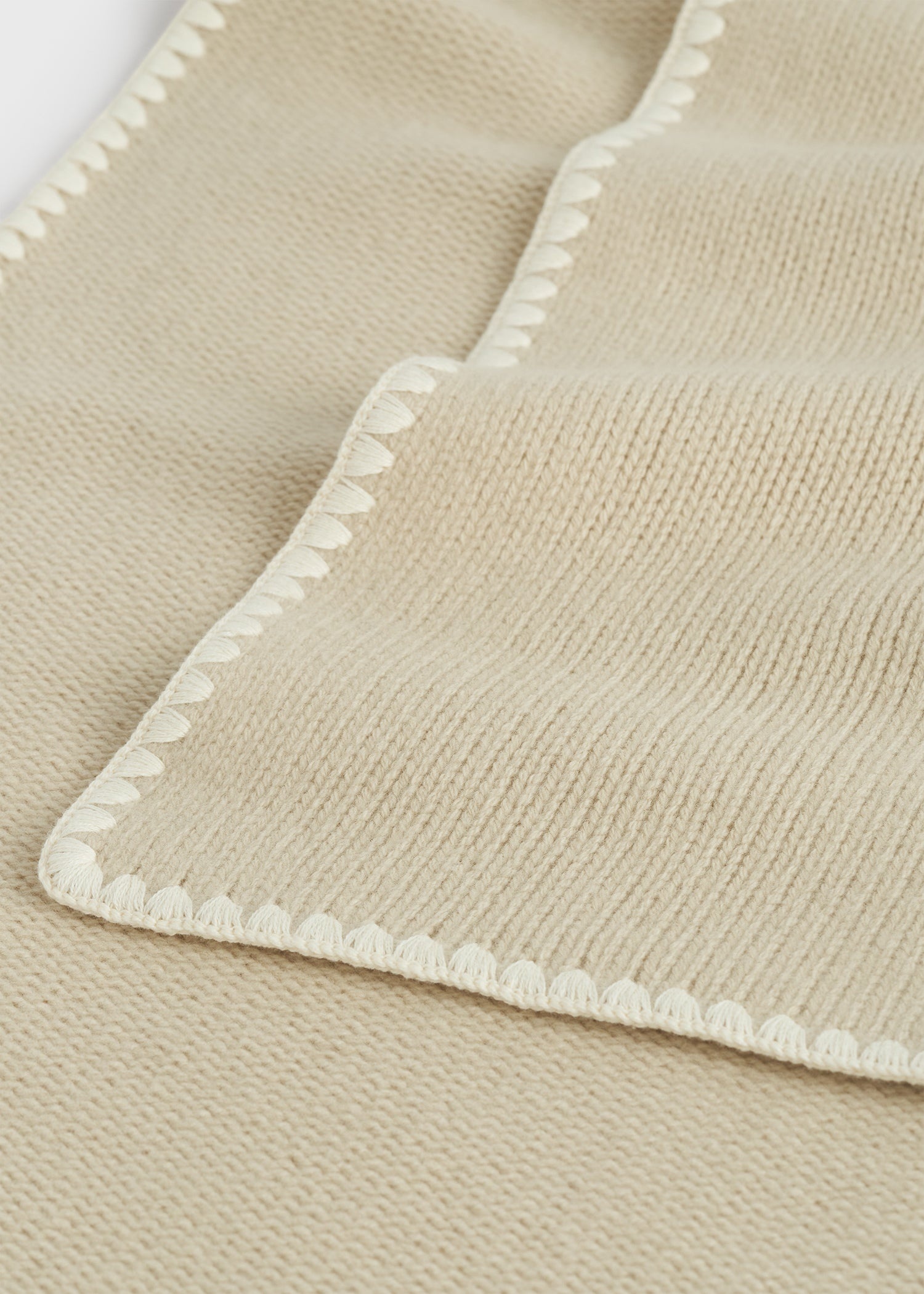 Embroidered wool cashmere scarf harvest - 5