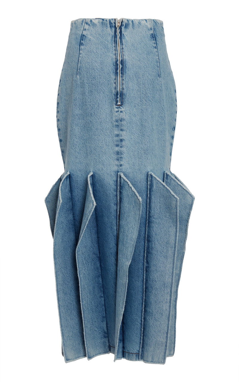 DENIM SKIRT WITH PANEL DETAIL MID BLUE 9