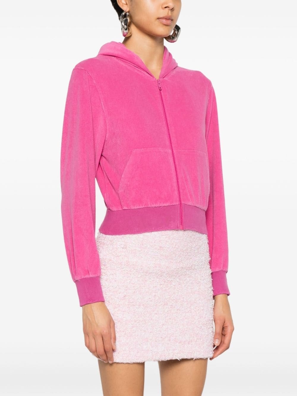 Velvet zipped hoodie - 4