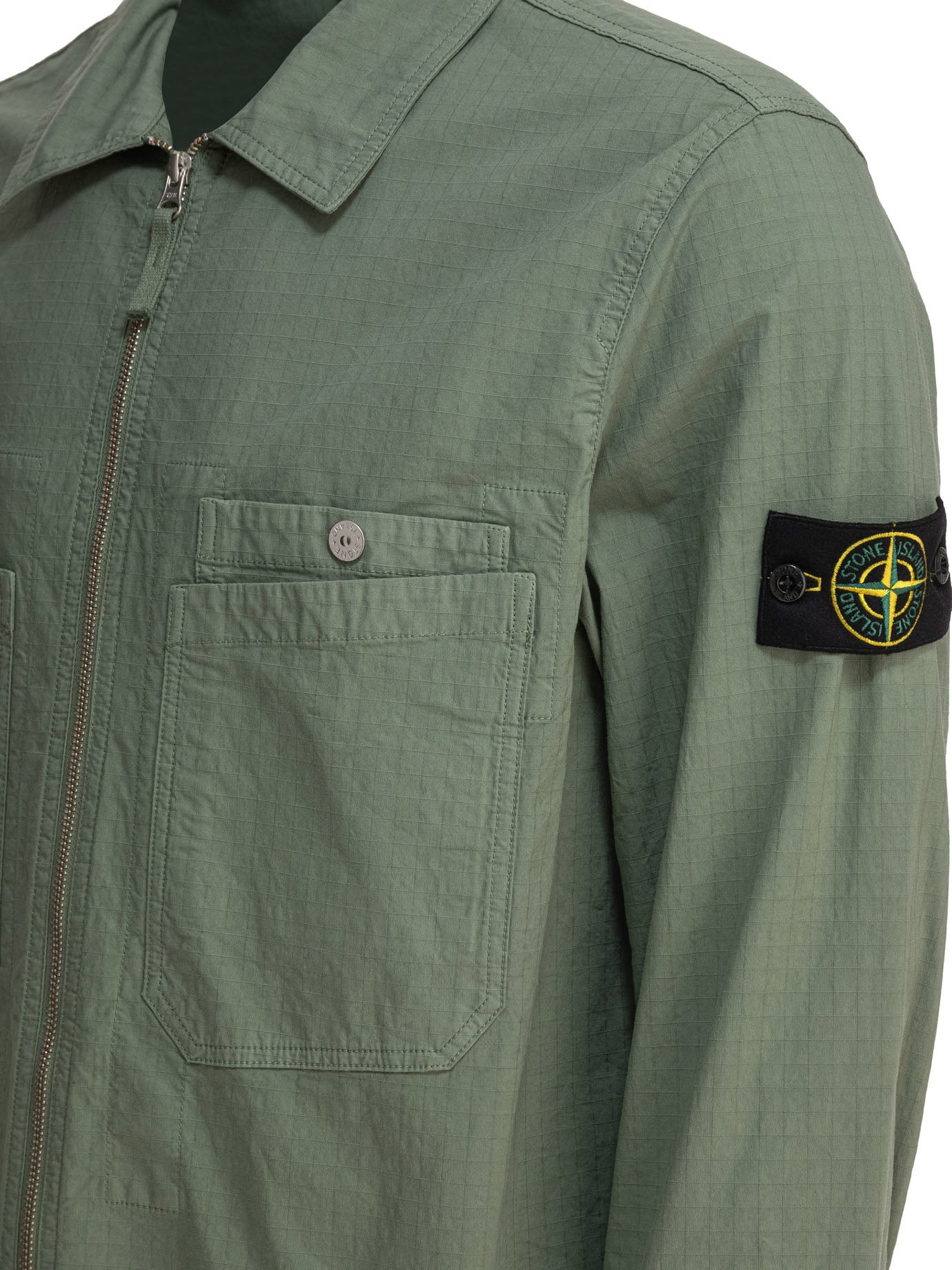 Stone Island Organic Cotton Ripstot Stretch Overshirt - 4