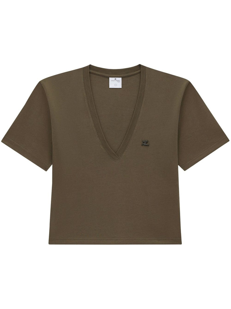 logo-appliqué cropped T-shirt 1