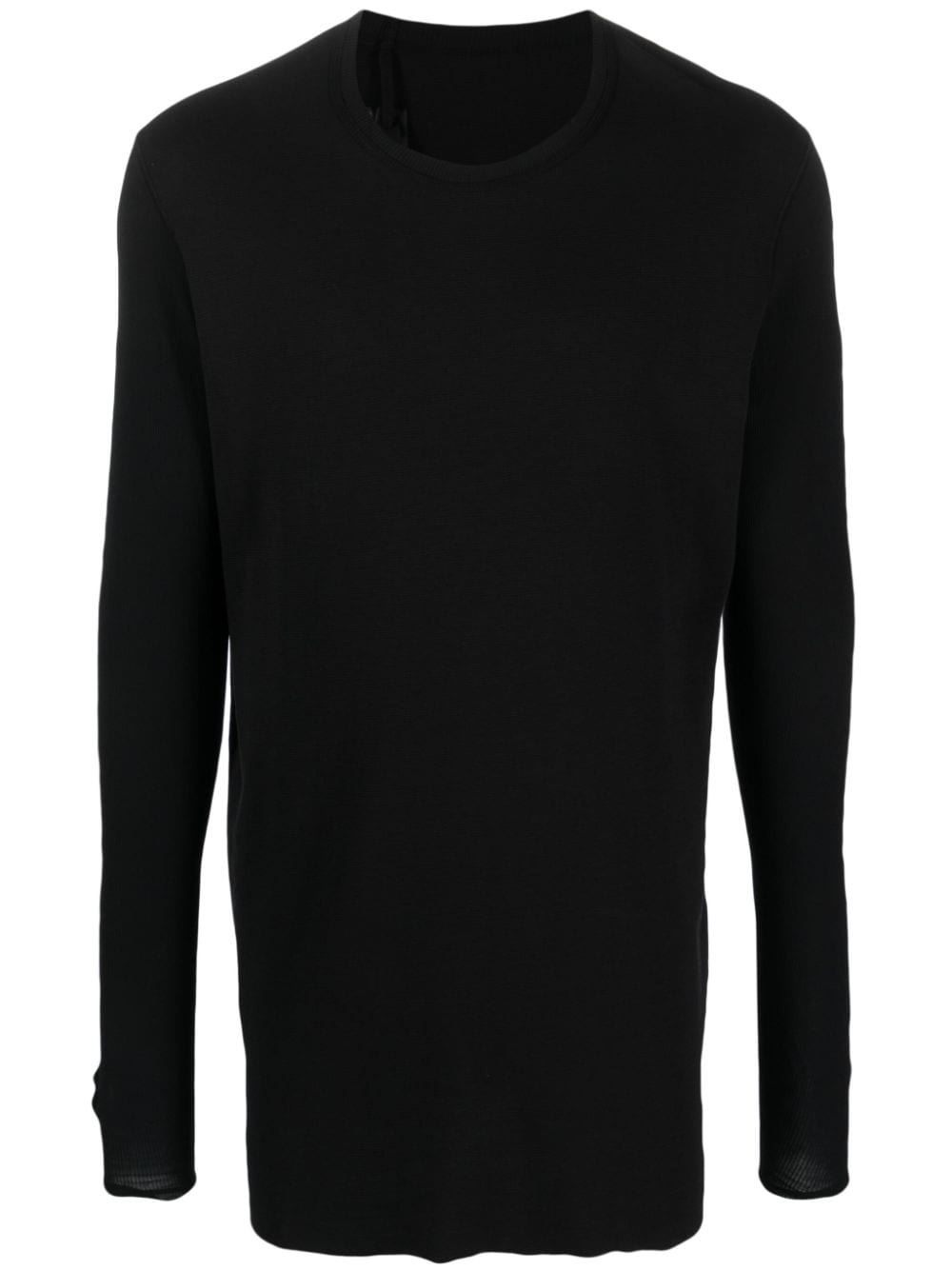 round-neck ribbed cotton sweatshirt - 2