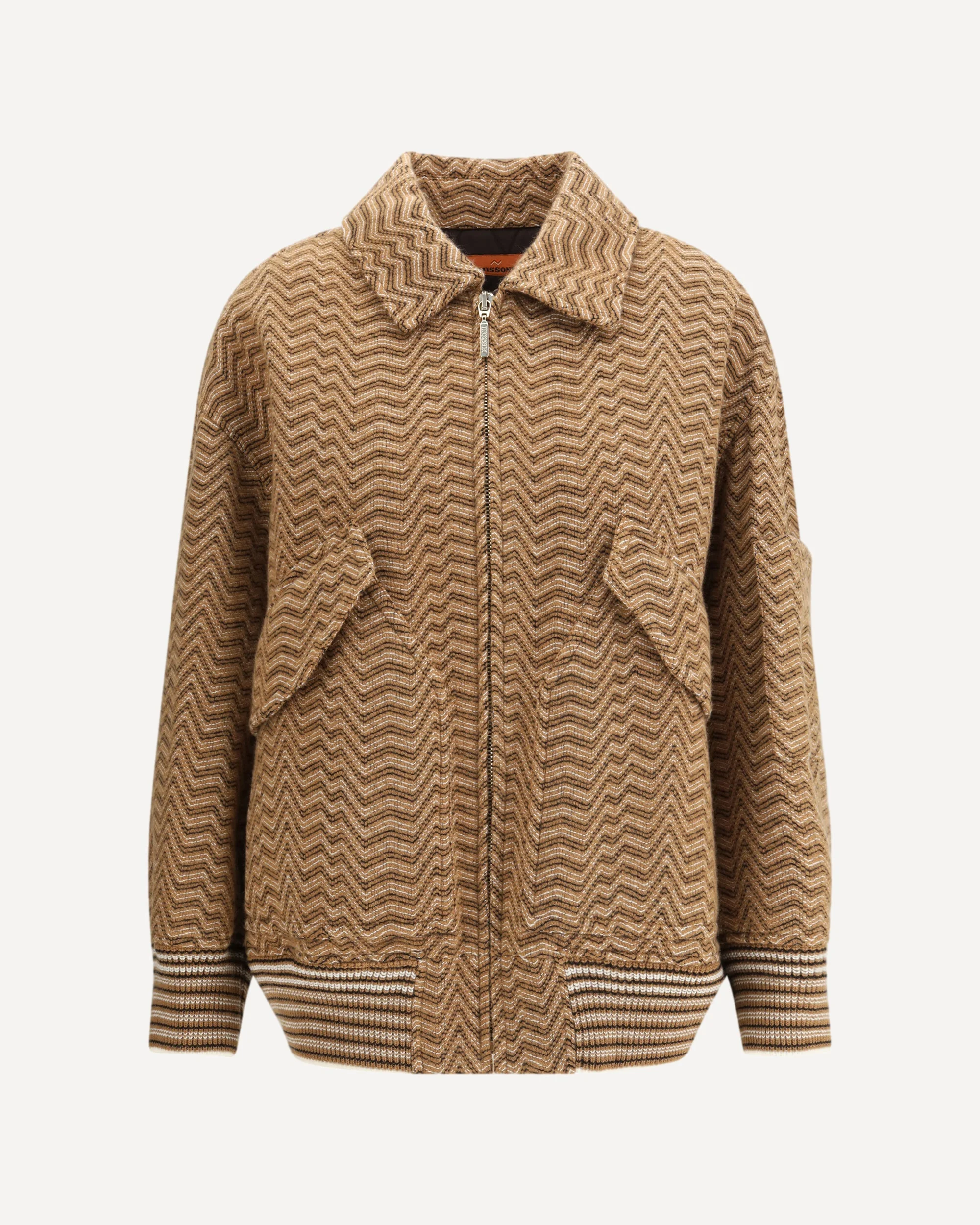 Bomber with irregular chevron pattern - 1