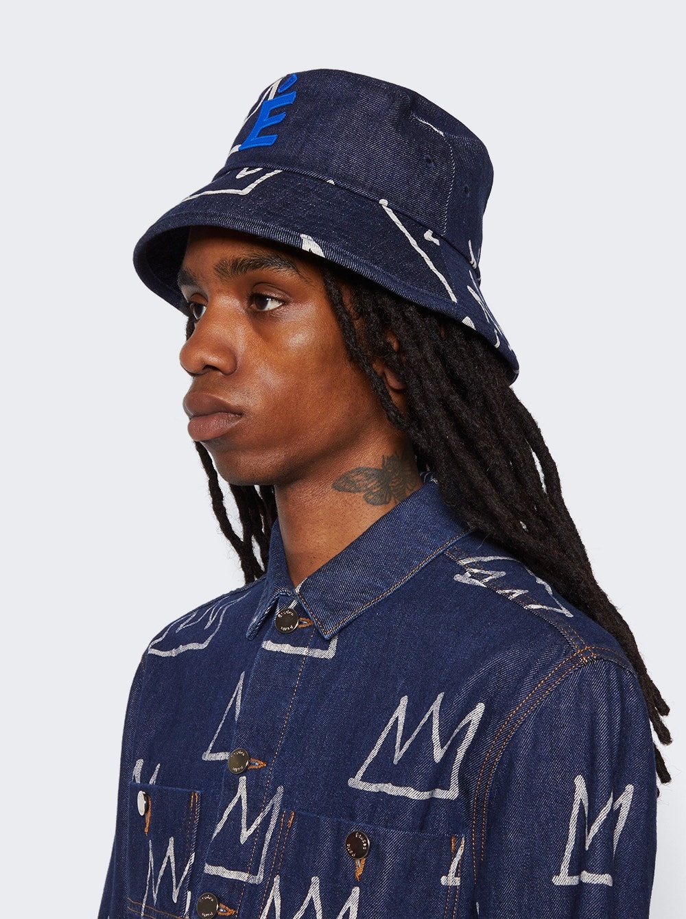 x Jean-Michel Basquiat Training Bucket Hat Crown Denim Blue - 3