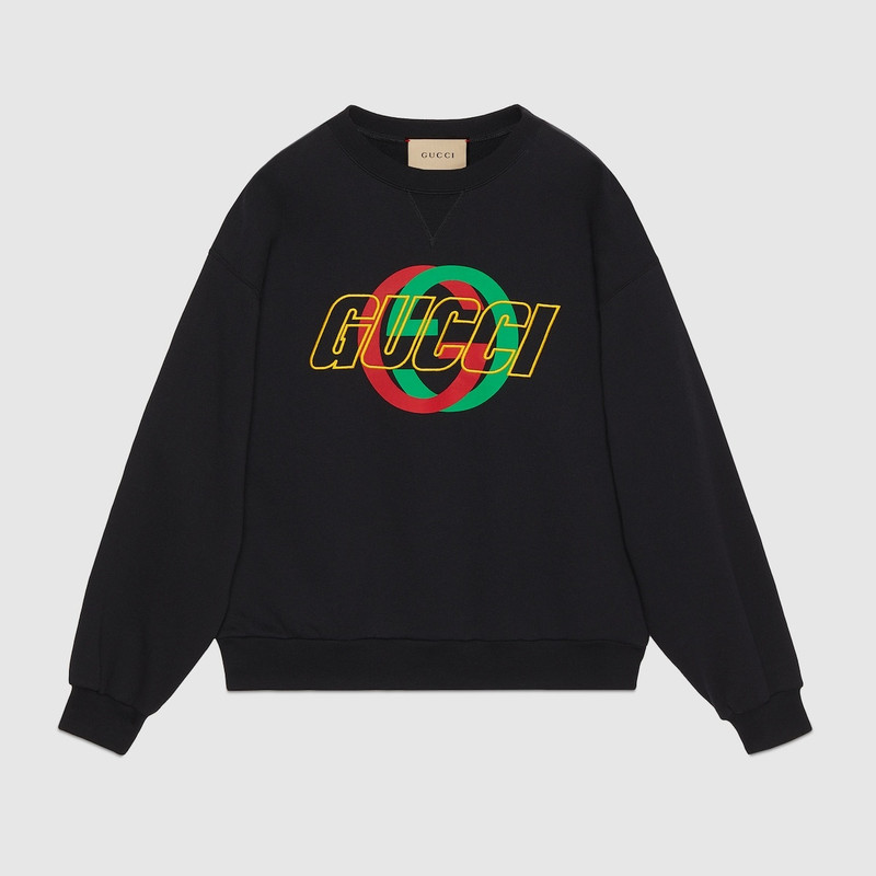 Cotton jersey sweatshirt with embroidery 1