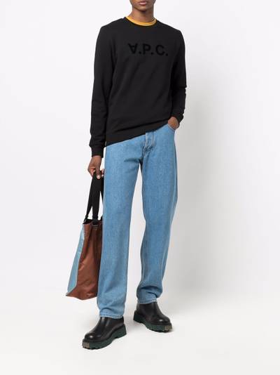 A.P.C. logo-print cotton sweatshirt outlook