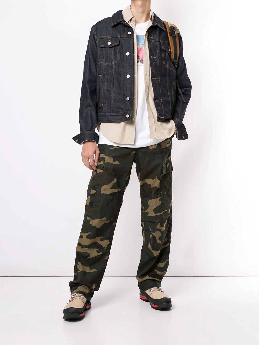 camouflage print cargo trousers - 2