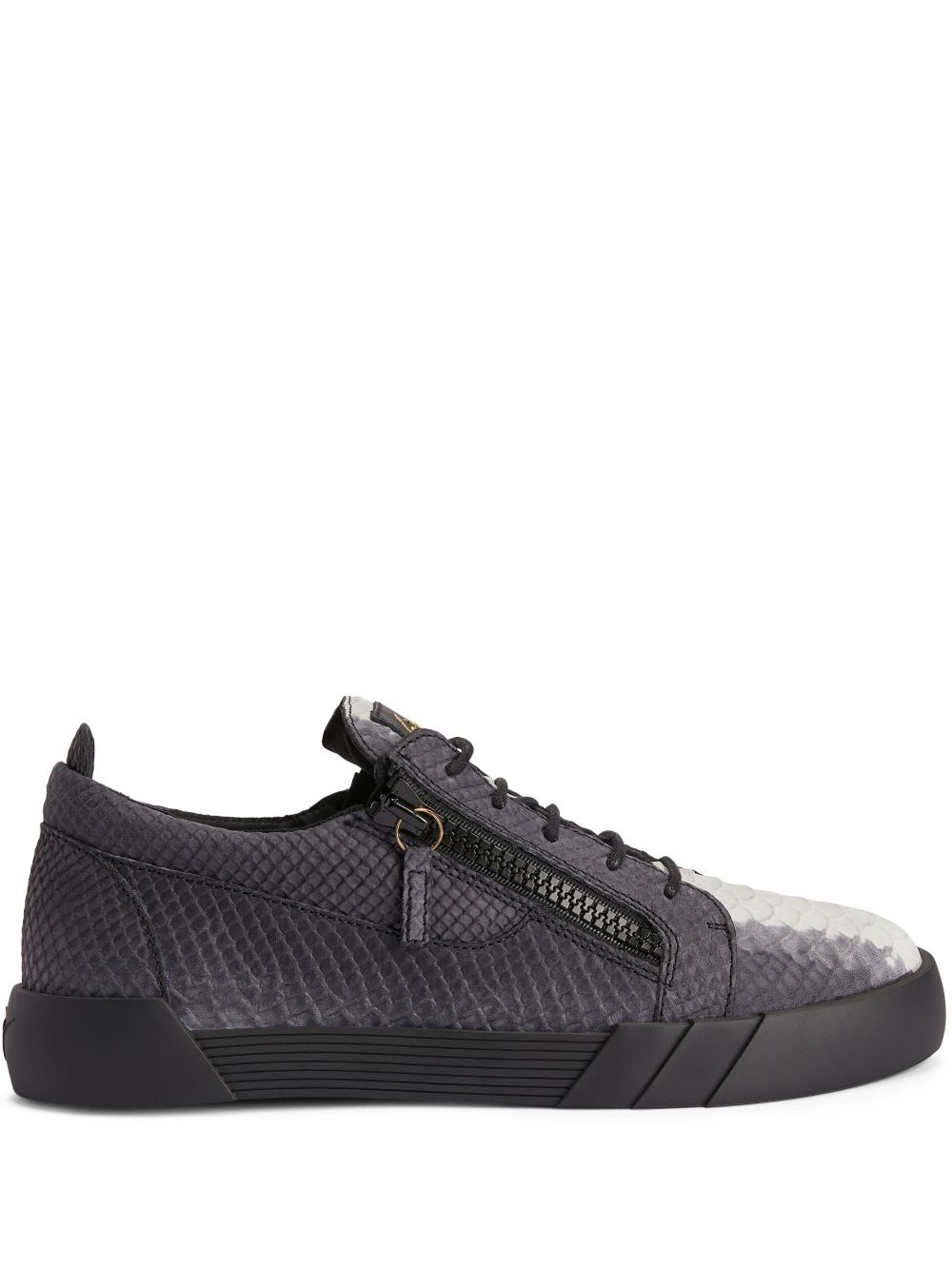 Frankie python-embossed leather sneakers - 1