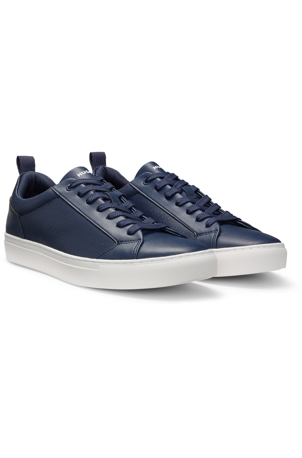 FAUX-LEATHER TRAINERS WITH TONAL MONOGRAMS - 2