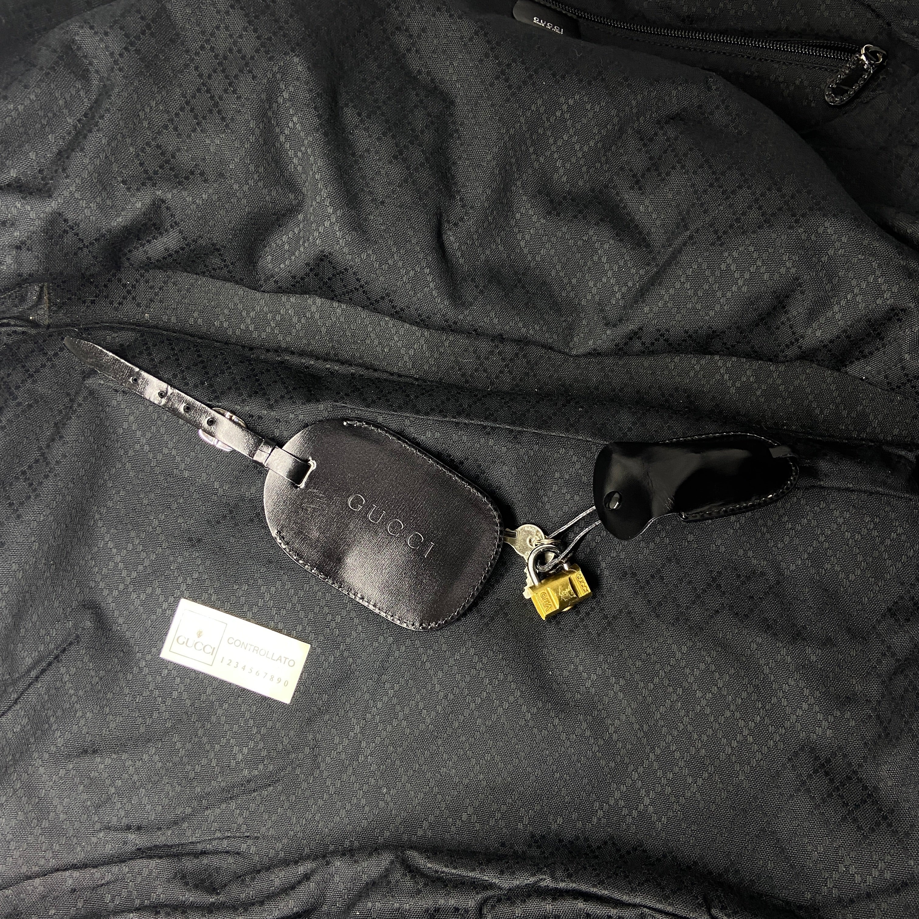 Gucci tom ford era large leather/cotton bag - 10