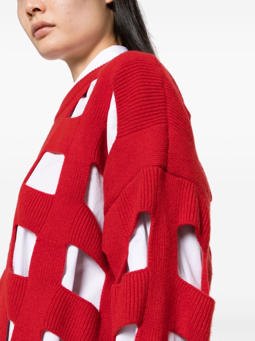 cut-out virgin-wool jumper - 5