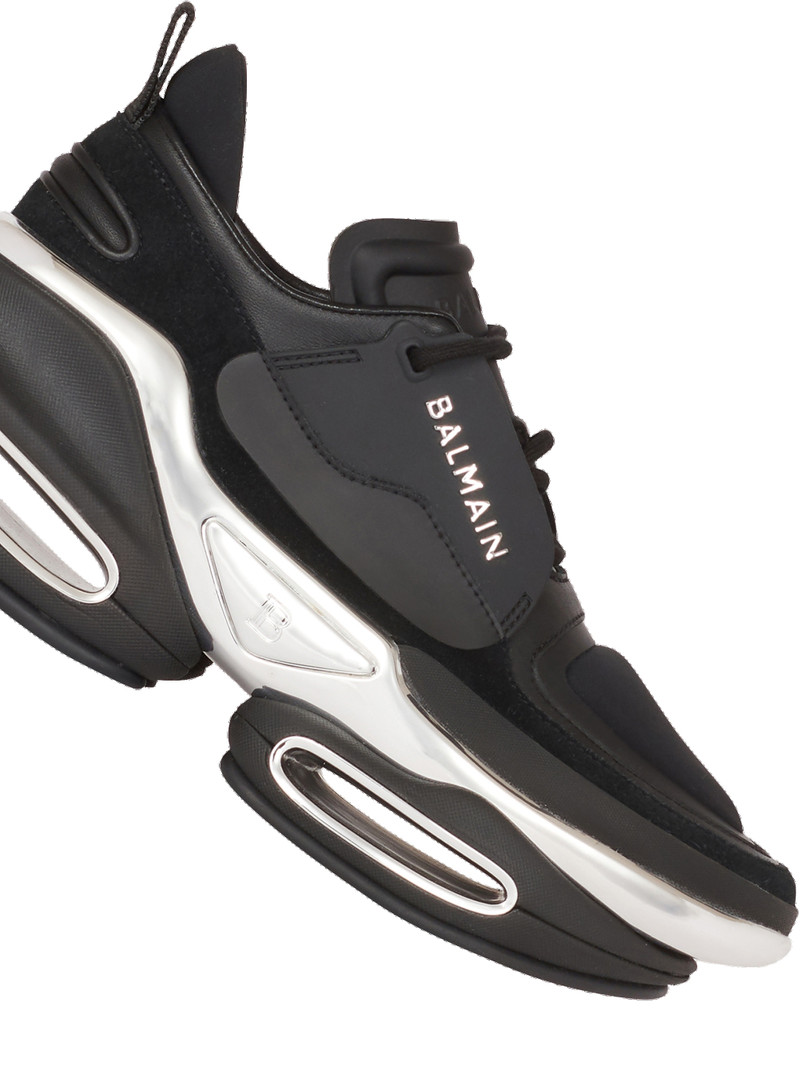 Leather, metal and suede B-Bold low-top sneakers 6