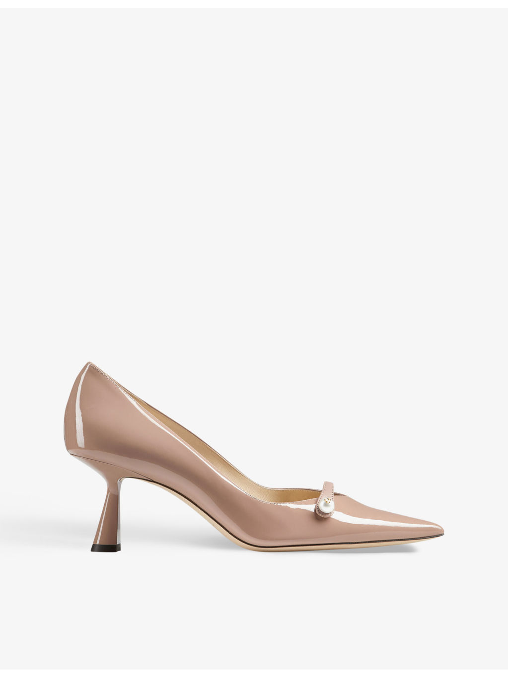 Rosalia 65 pearl-embellished patent-leather courts - 1