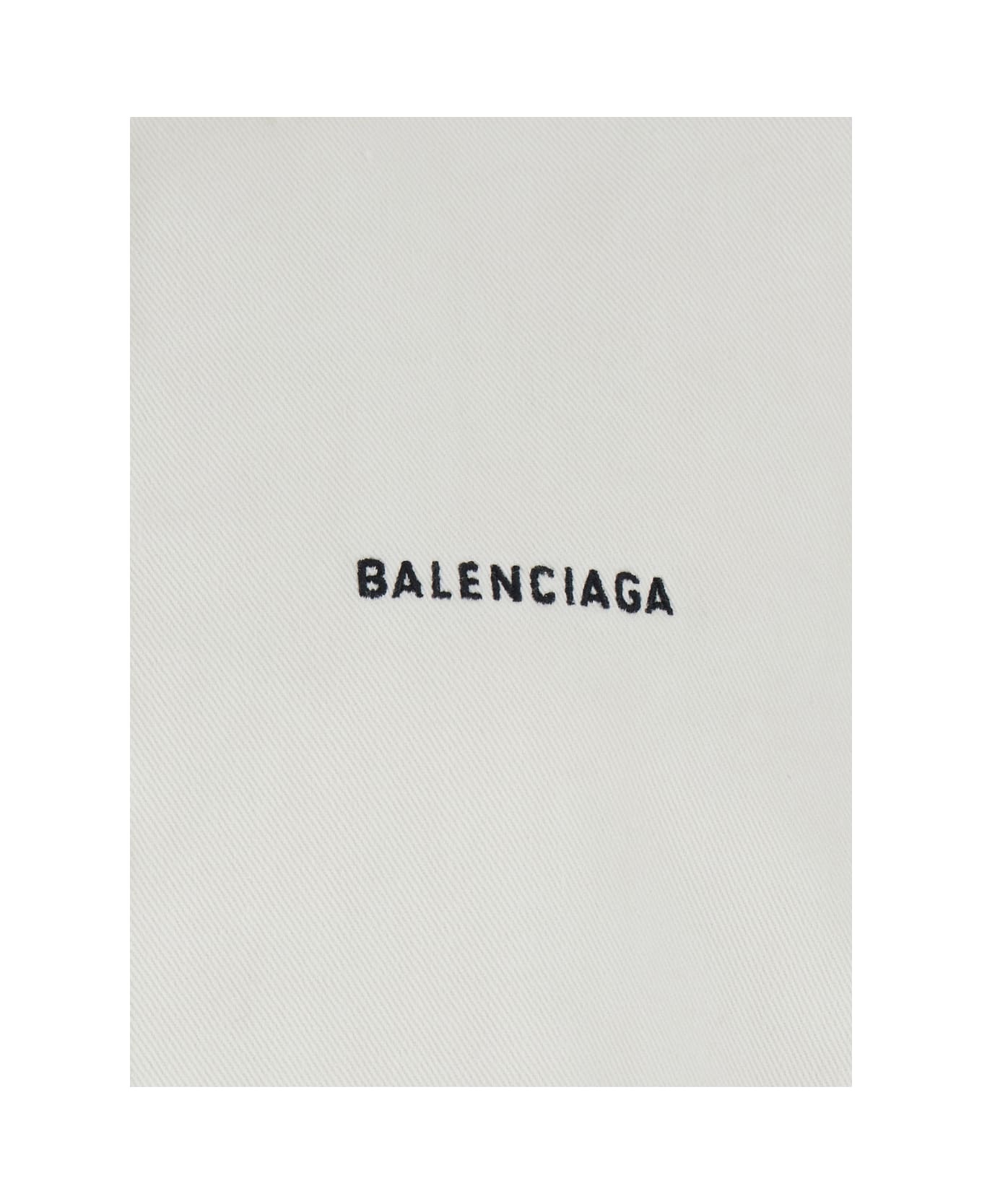White Shirt With Lettering Logo Embroidered On The Front In Cotton Woman - 3