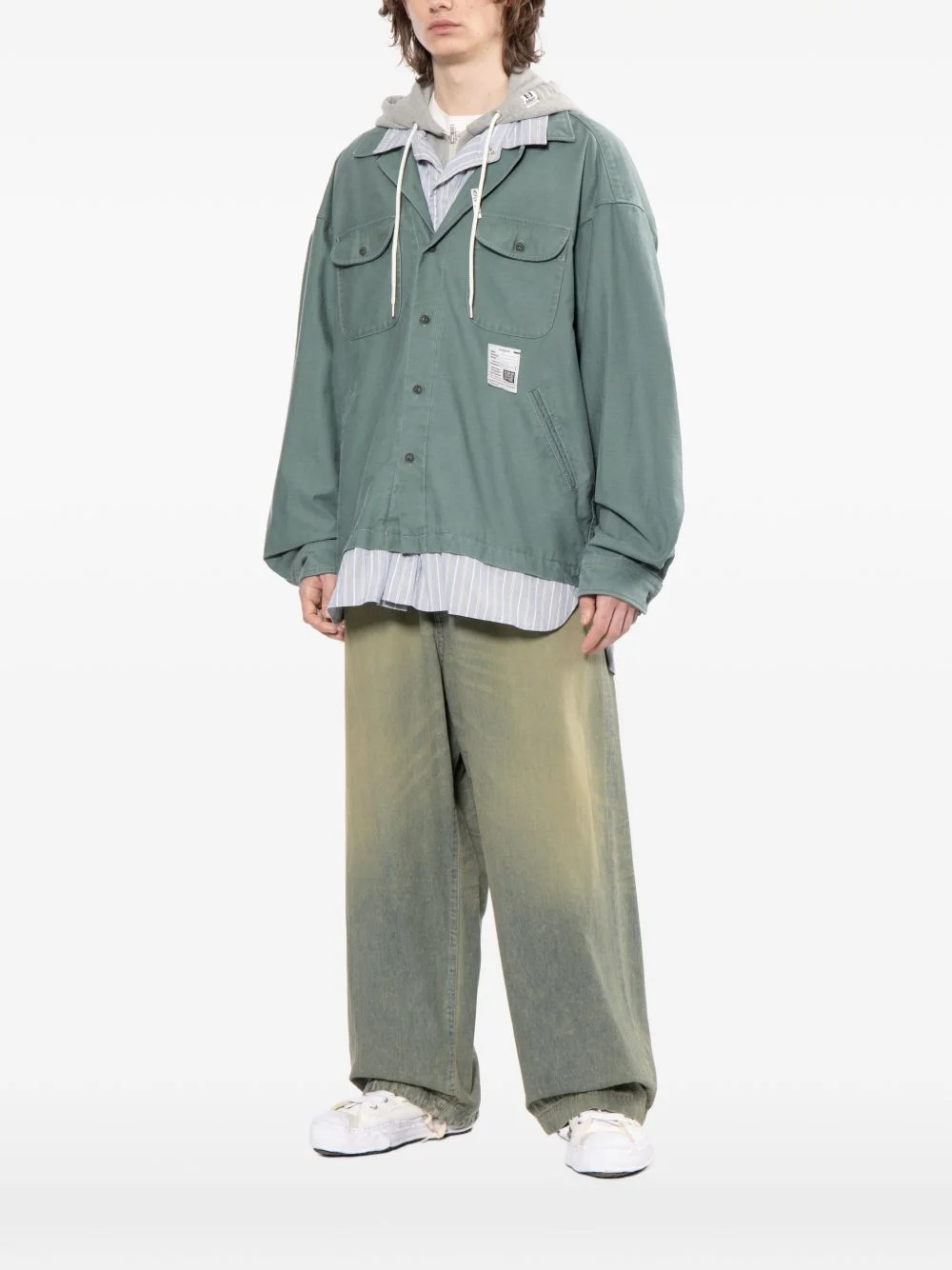 striped hooded jacket - 1