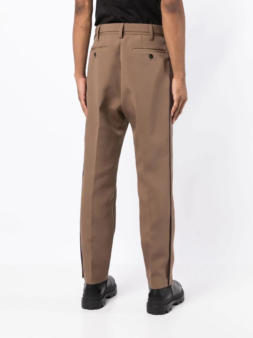 zip-detail straight trousers - 4