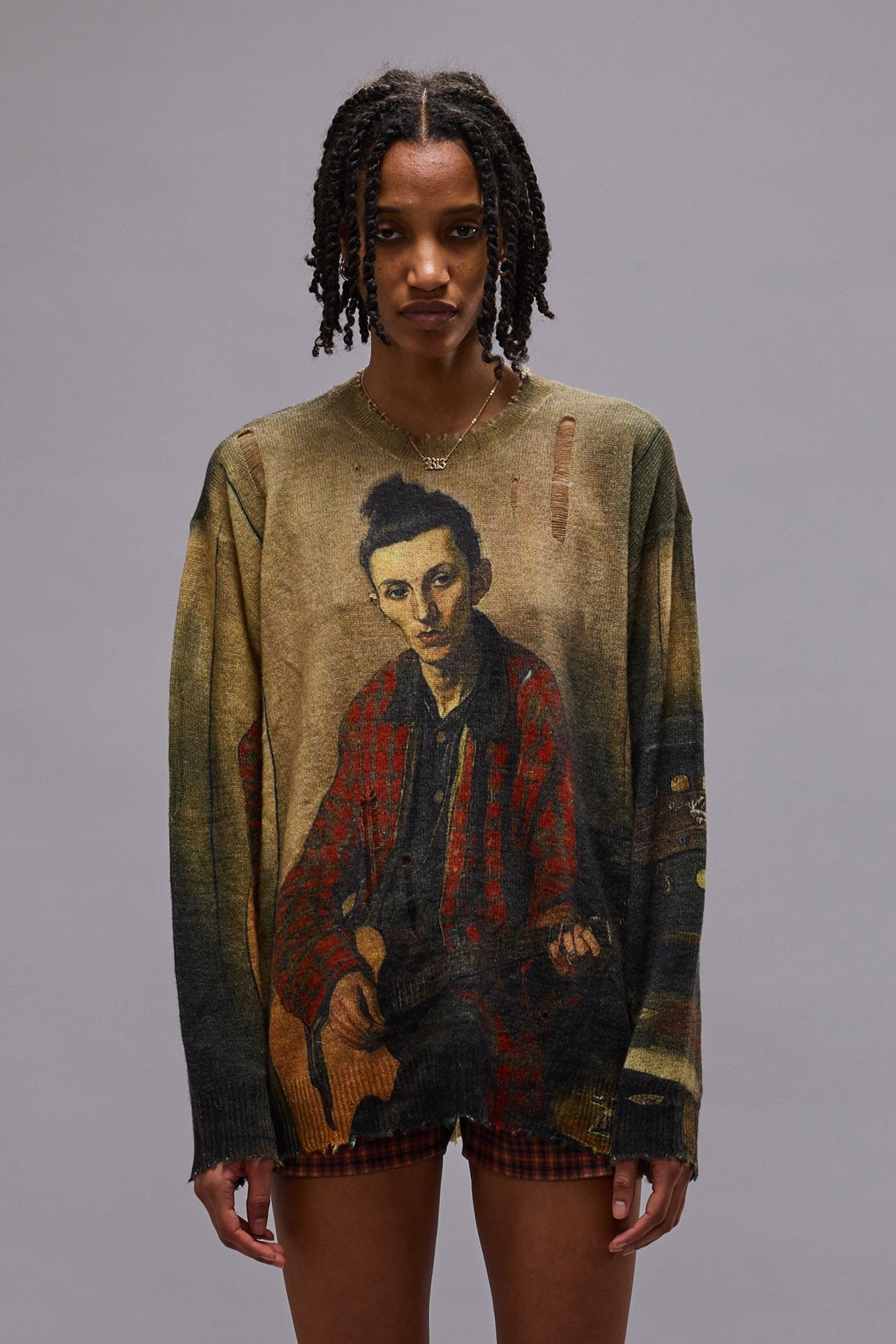 PRINTED BOYFRIEND SWEATER - MULTICOLOR - R13 - 4