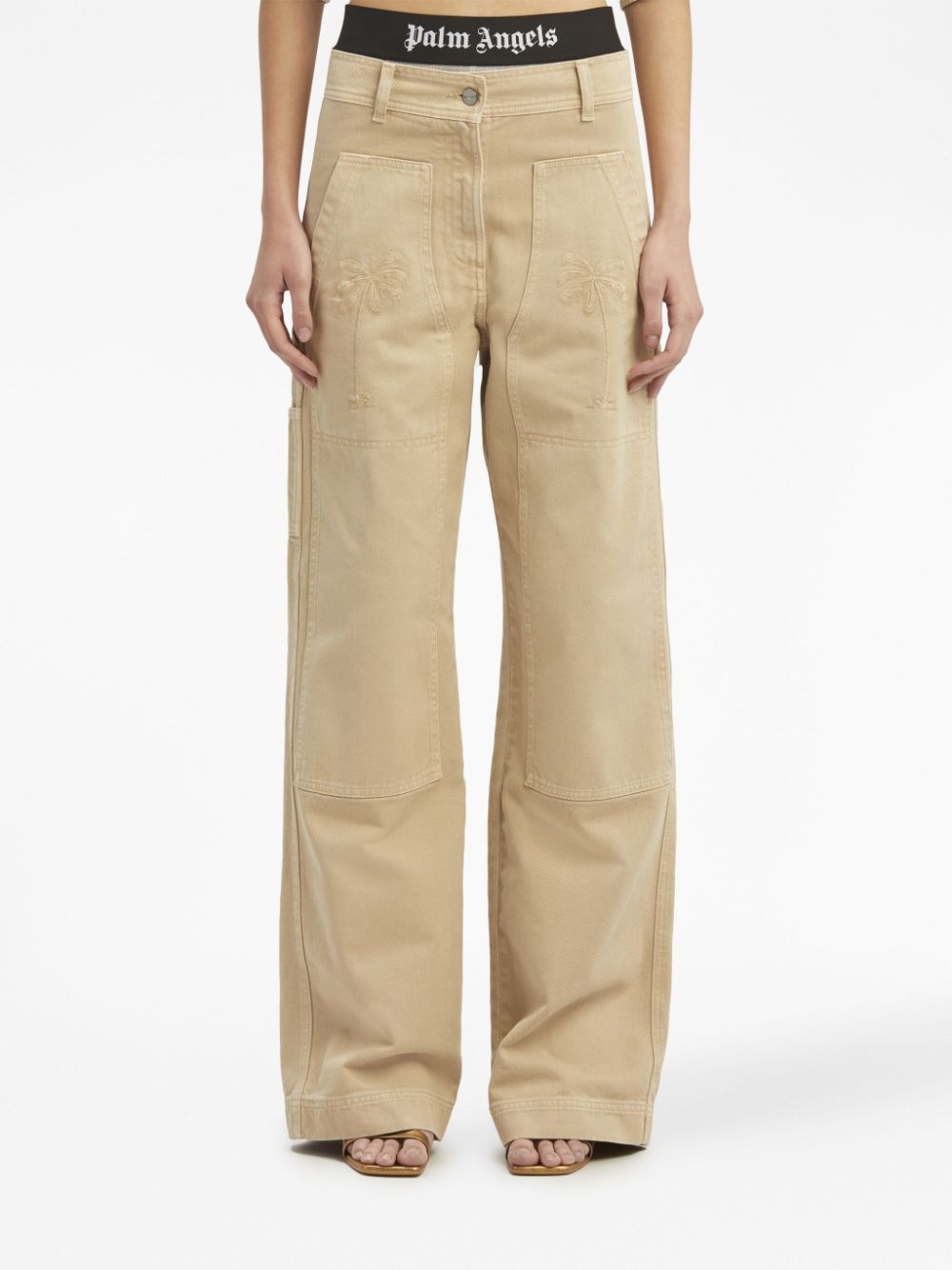 mid-rise straight-leg trousers - 3