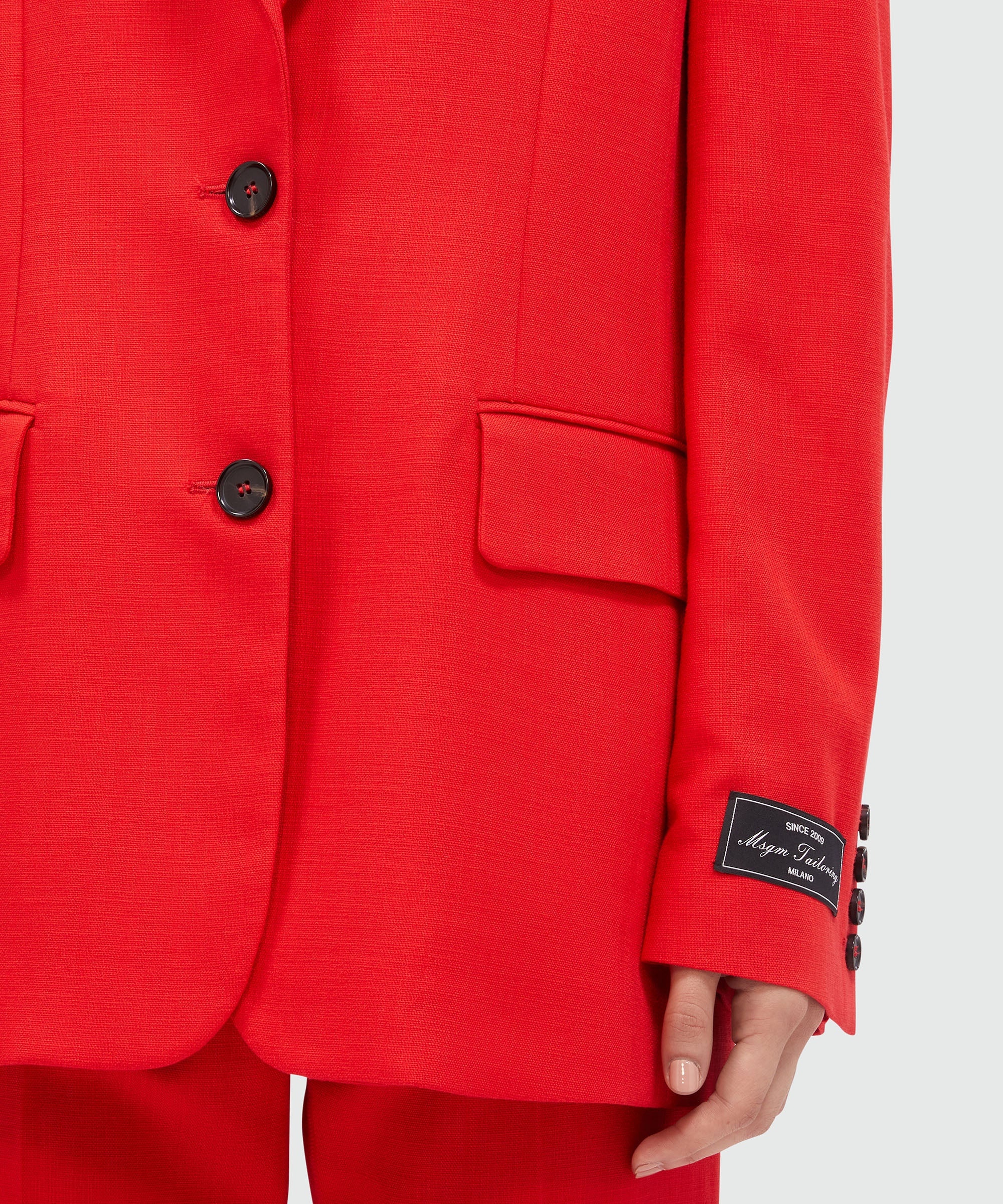 Single-breasted jacket in red flamed canvas MSGM Tailoring - 5
