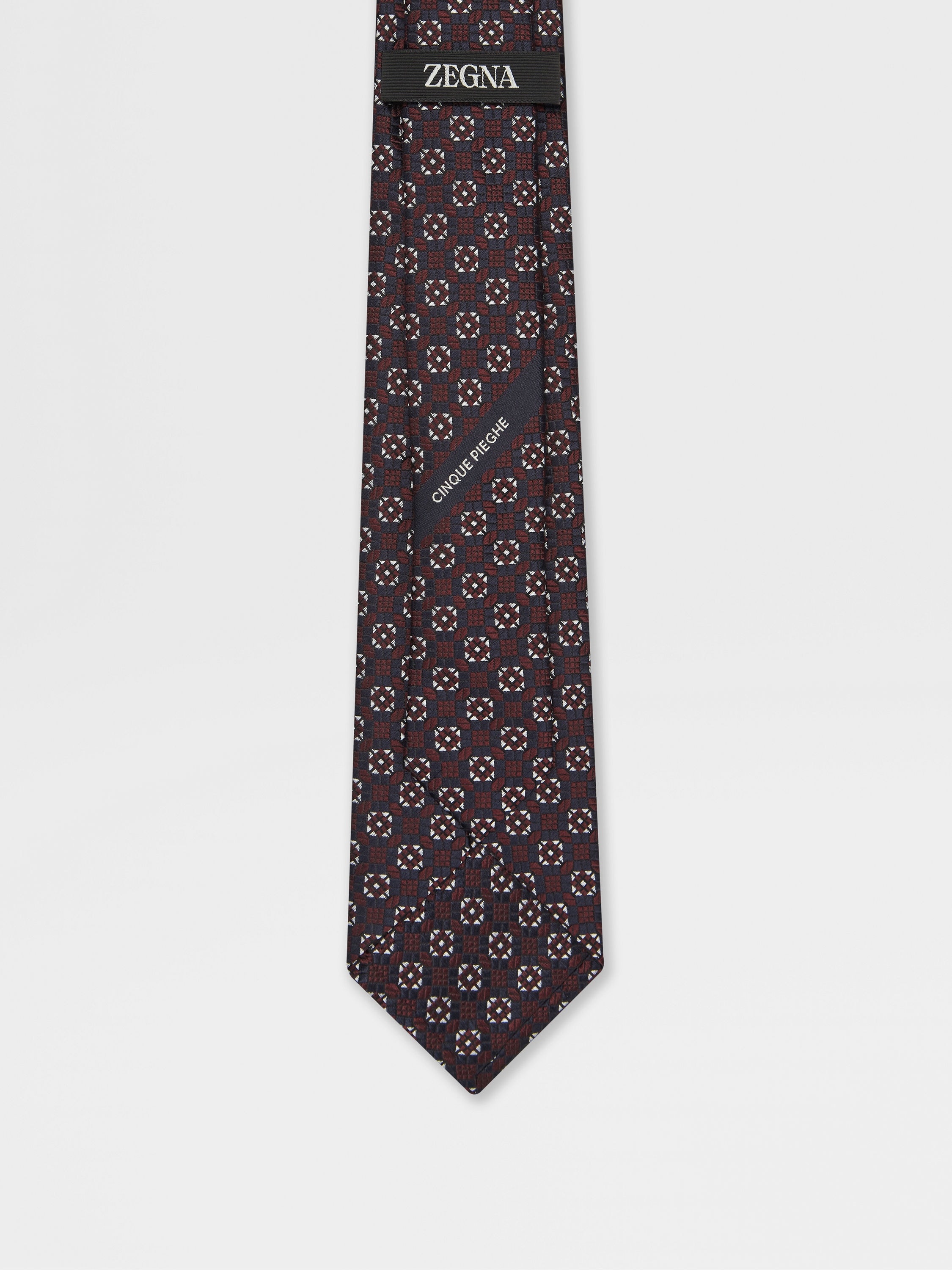 BURGUNDY CINQUE PIEGHE SILK TIE - 3