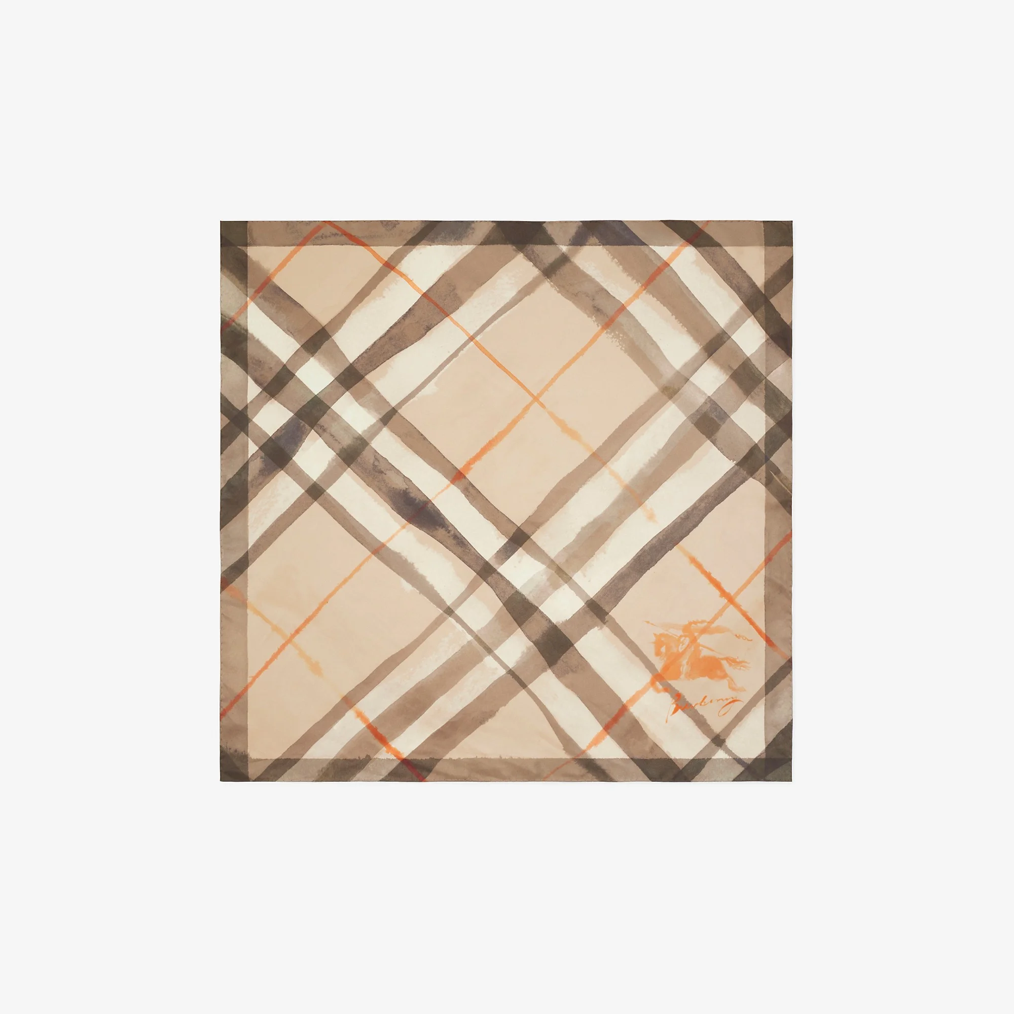 Watercolour Check Silk Scarf - 1