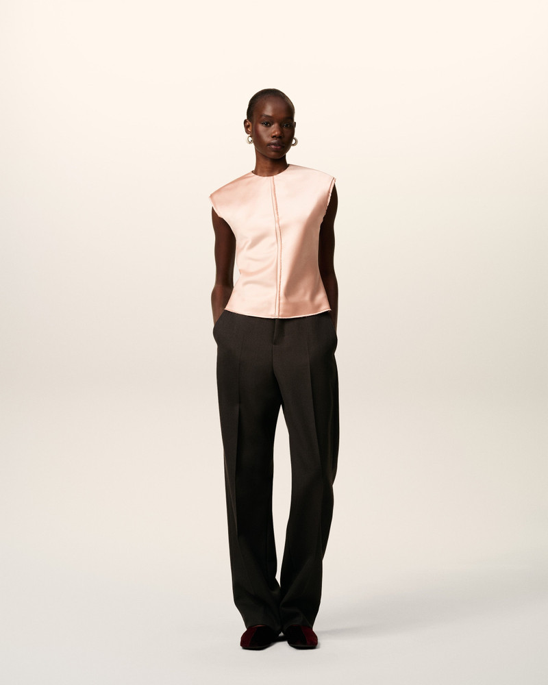 AMI Paris PINK SLEEVELESS RAW EDGE DETAILS TOP outlook