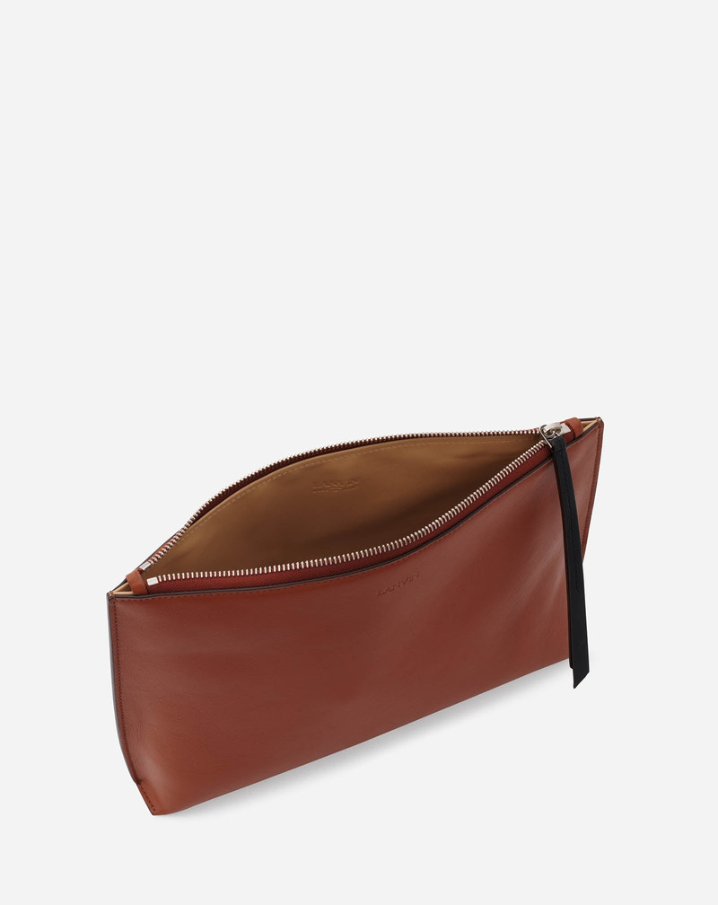 ZIPPERED LEATHER HOBO TIE CLUTCH 4