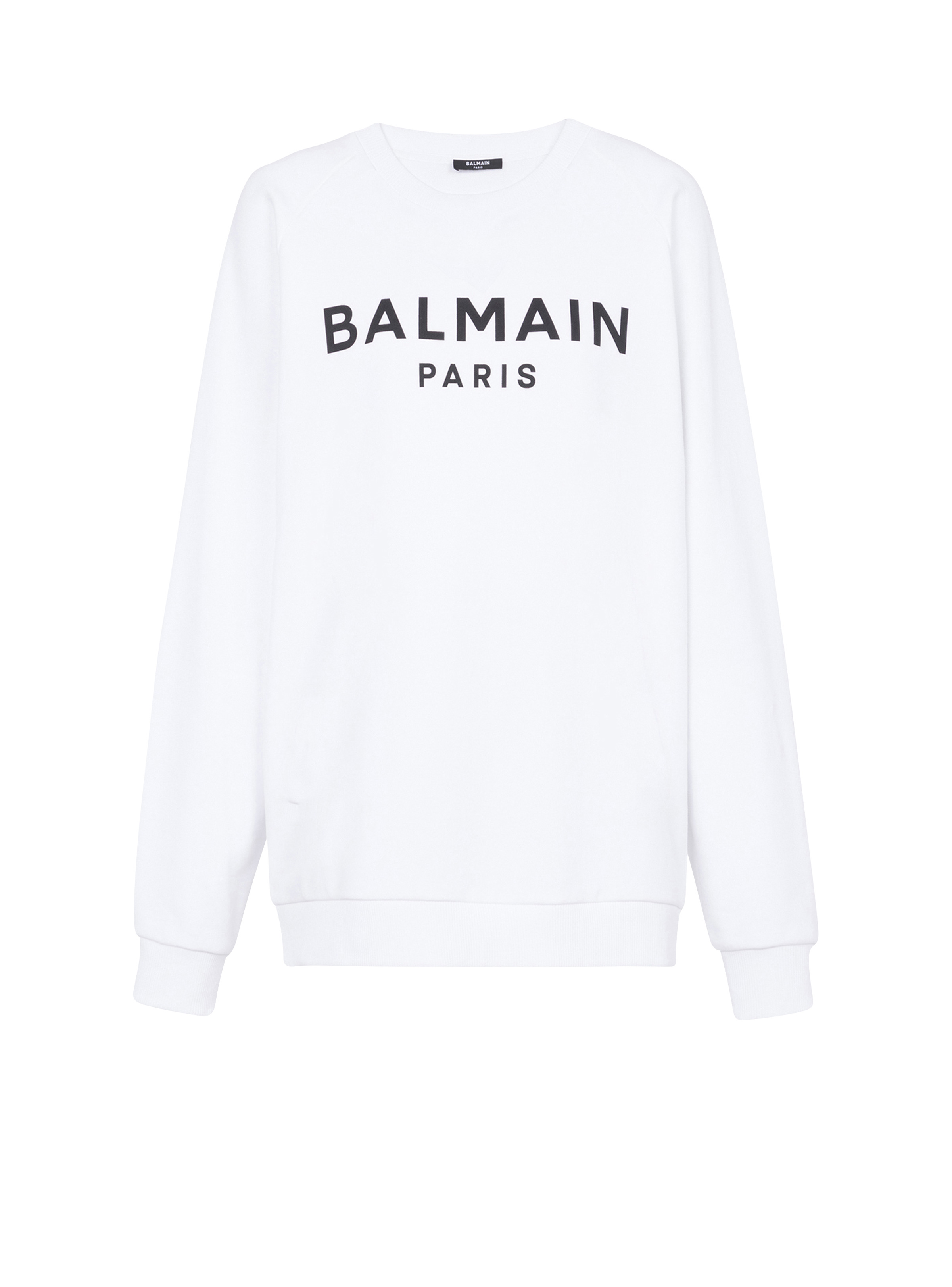 Eco-designed cotton sweatshirt with Balmain logo print - 1