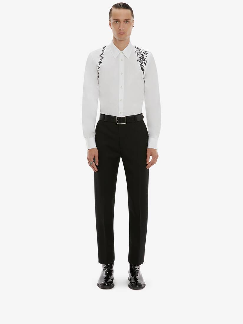 Blake Illustration Harness Shirt in White/black - 2