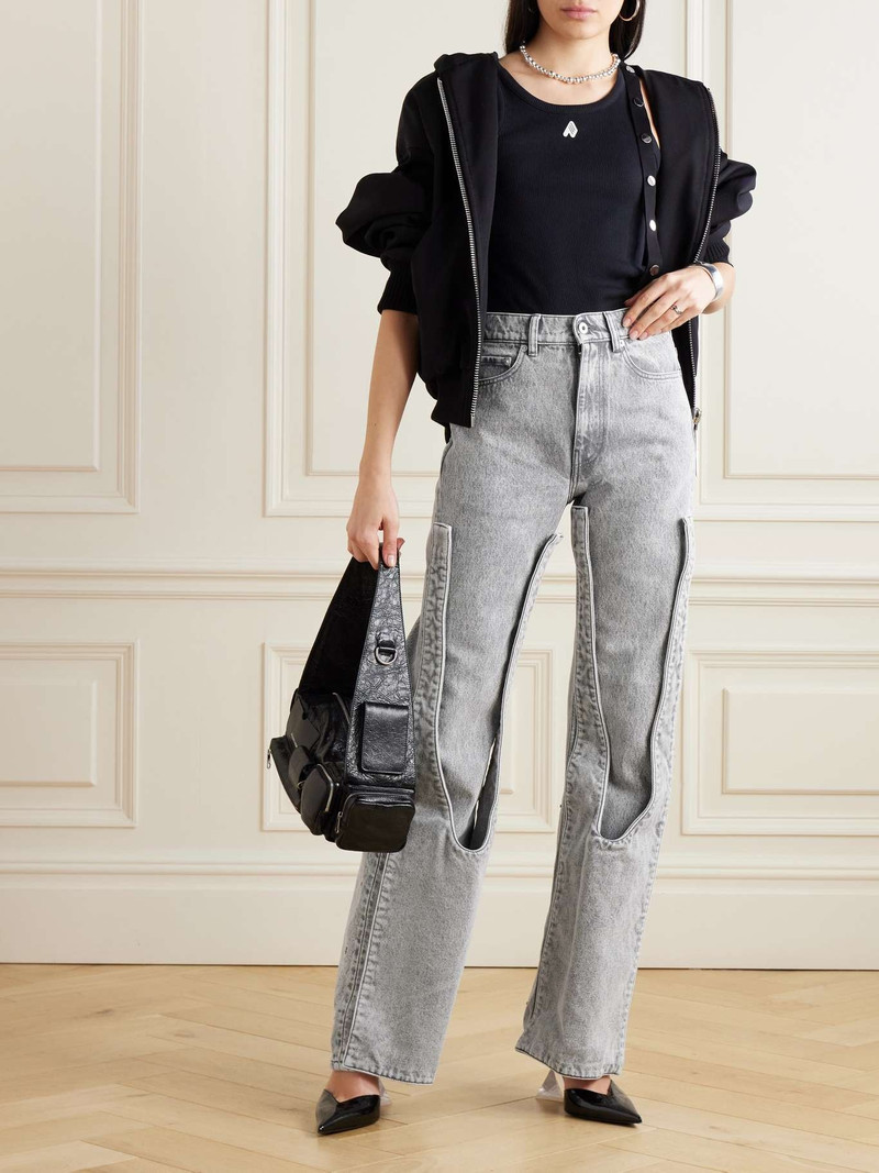 Y/Project Snap Off Chap convertible high-rise organic straight-leg jeans outlook