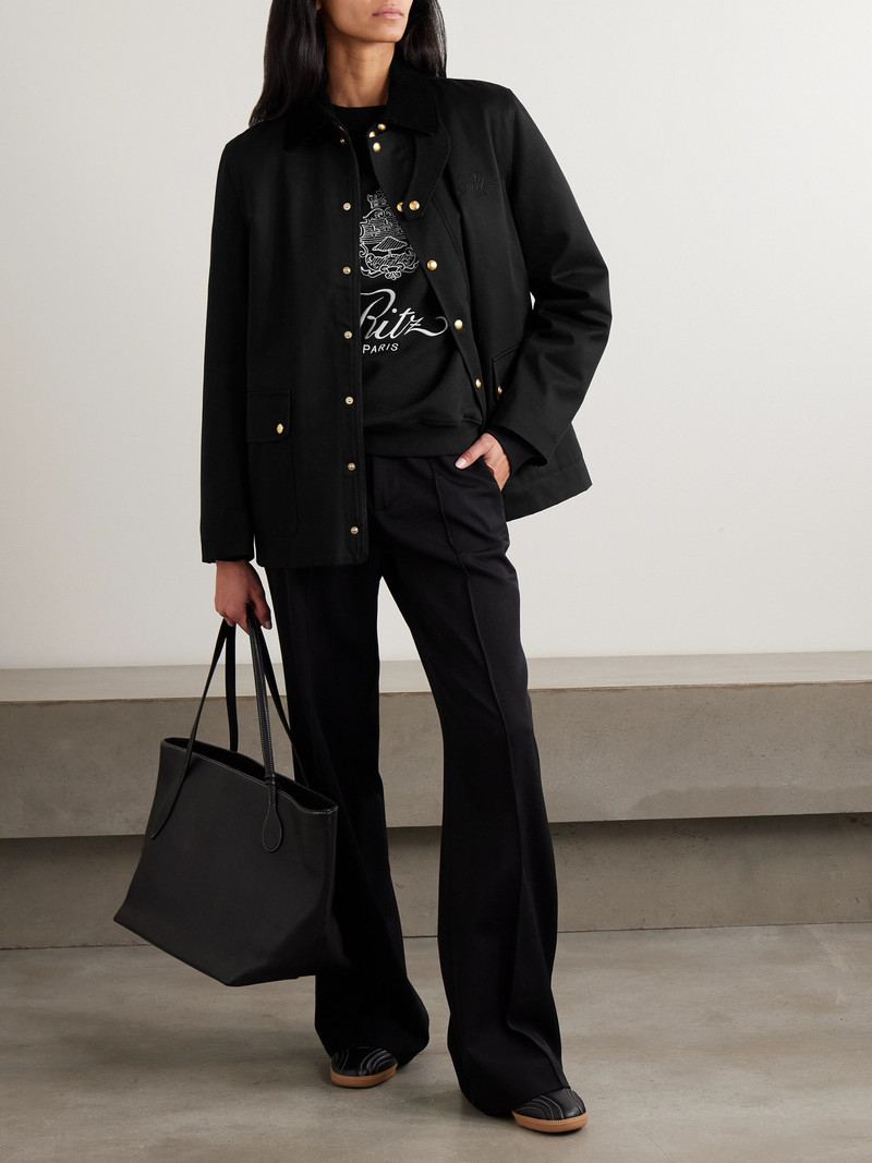 FRAME + Ritz Paris Corduroy-trimmed Embroidered Cotton-twill Jacket outlook