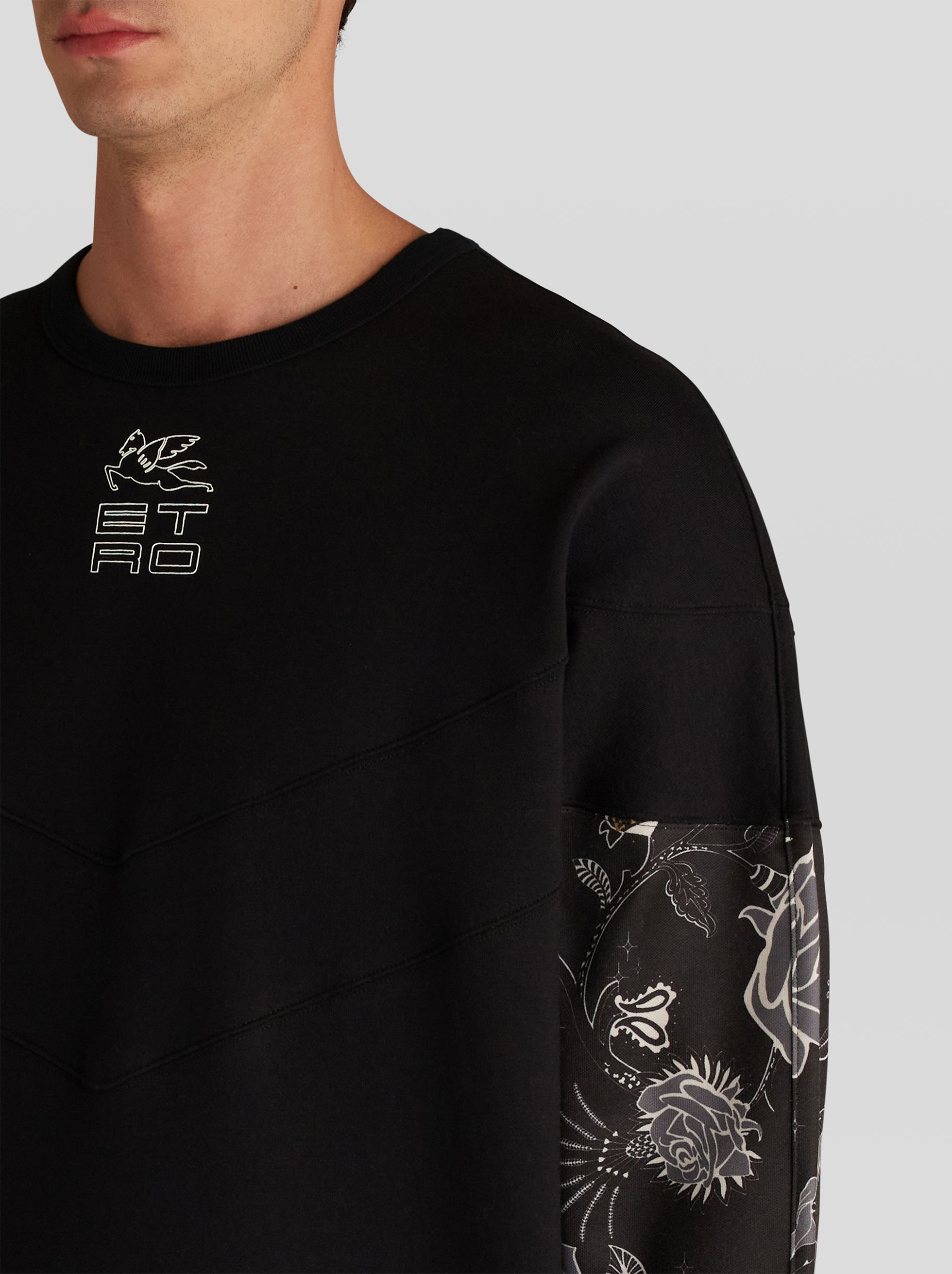 PATCHWORK JERSEY SWEATSHIRT WITH ETRO CUBE LOGO - 3