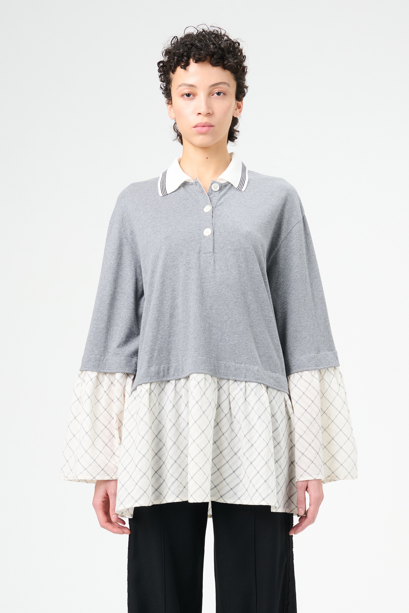 Reminiscing Dress Grey Melange Check - 3